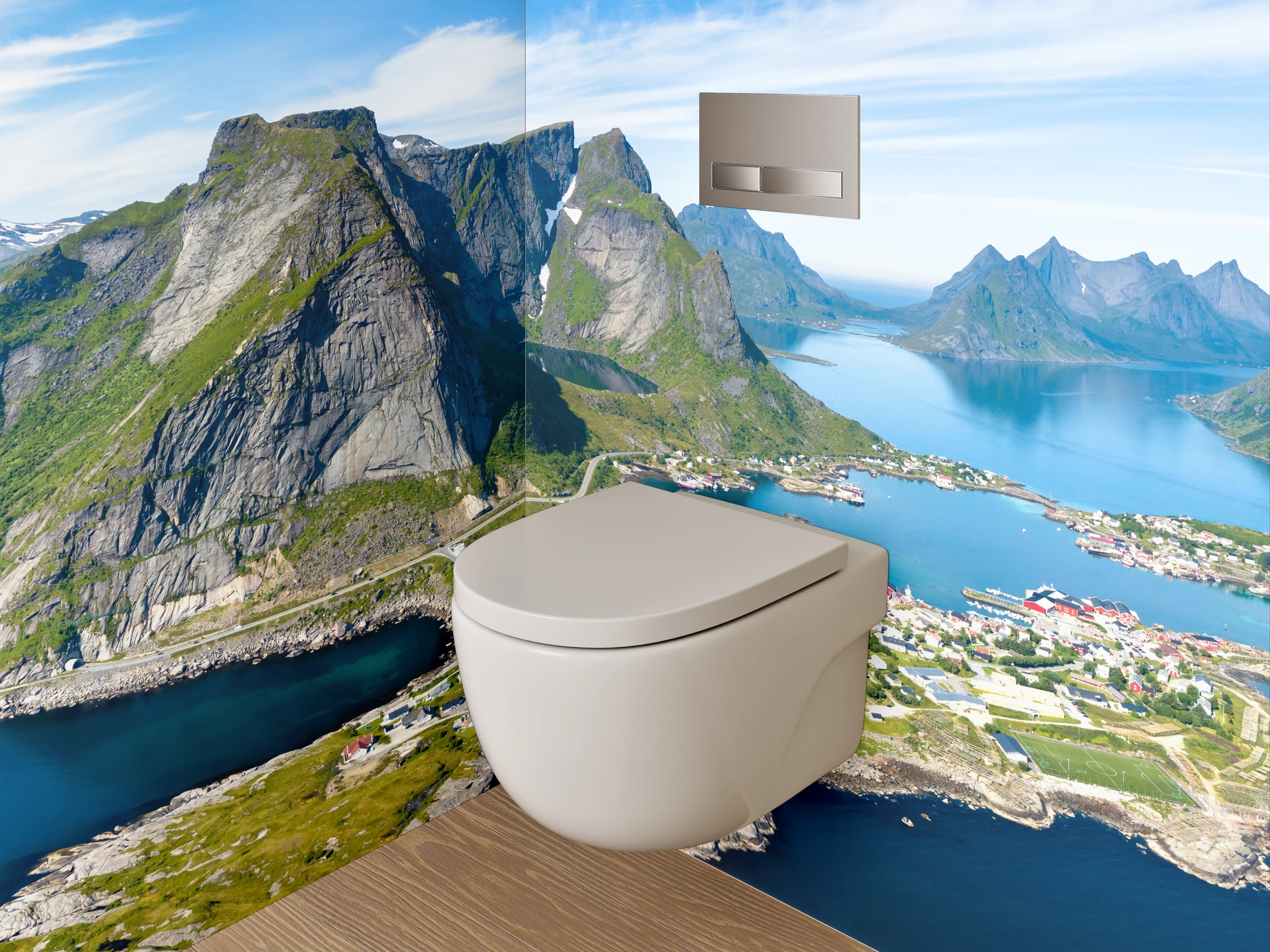 WC-Rückwand - Norwegische Fjorde Panorama Landschaft