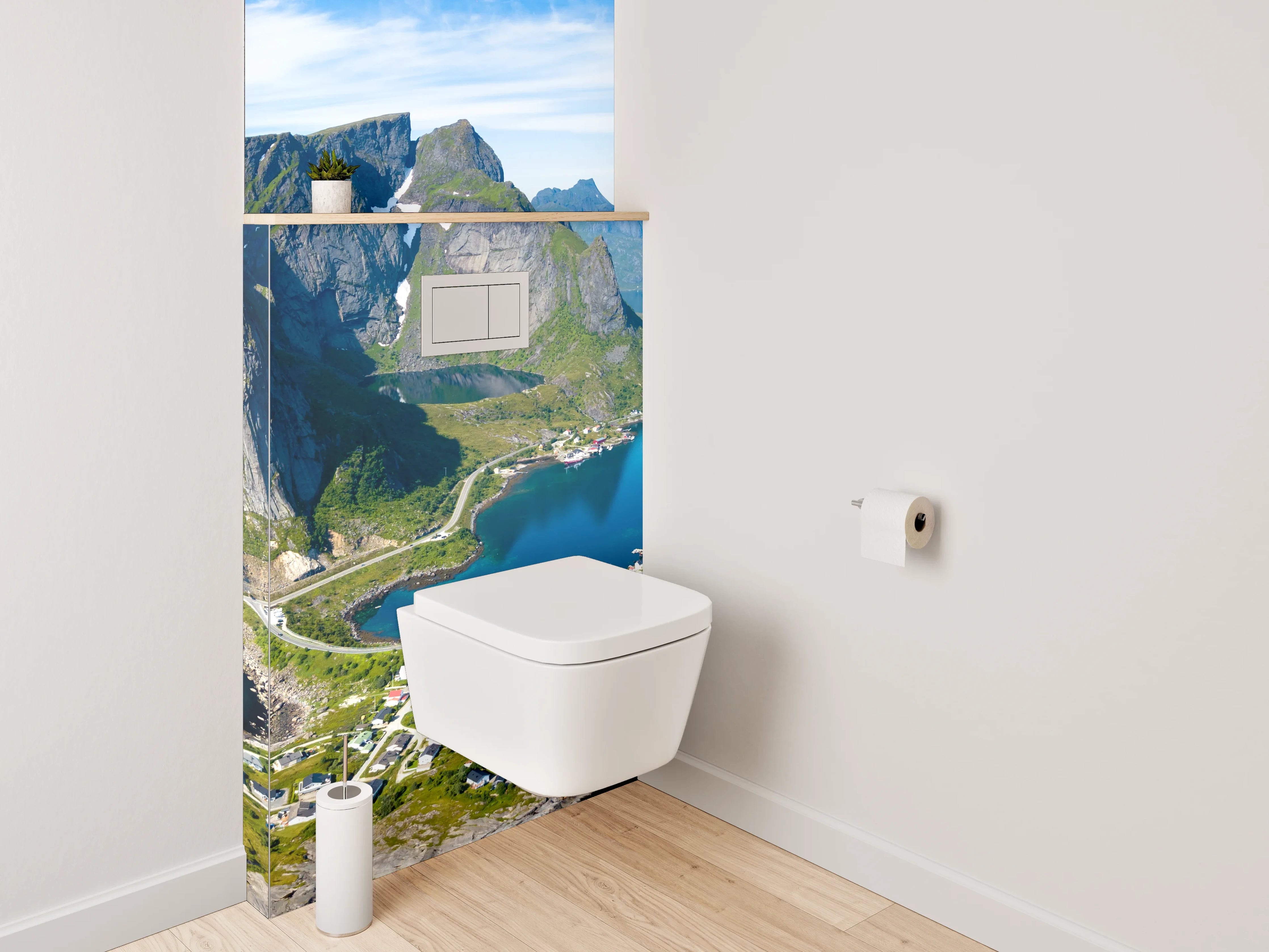 WC-Rückwand - Norwegische Fjorde Panorama Landschaft