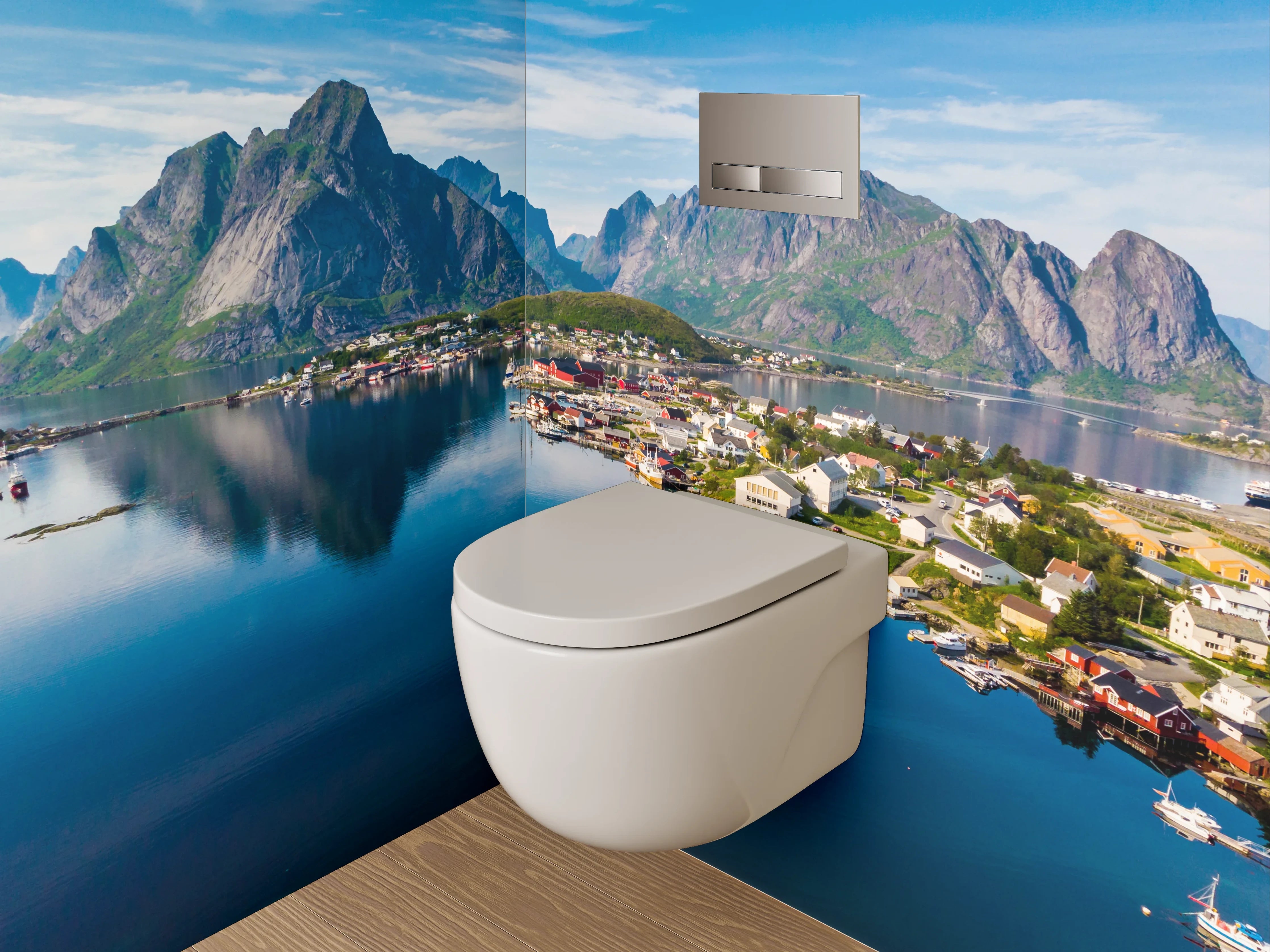 WC-Rückwand - Norwegische Fjordlandschaft Panorama
