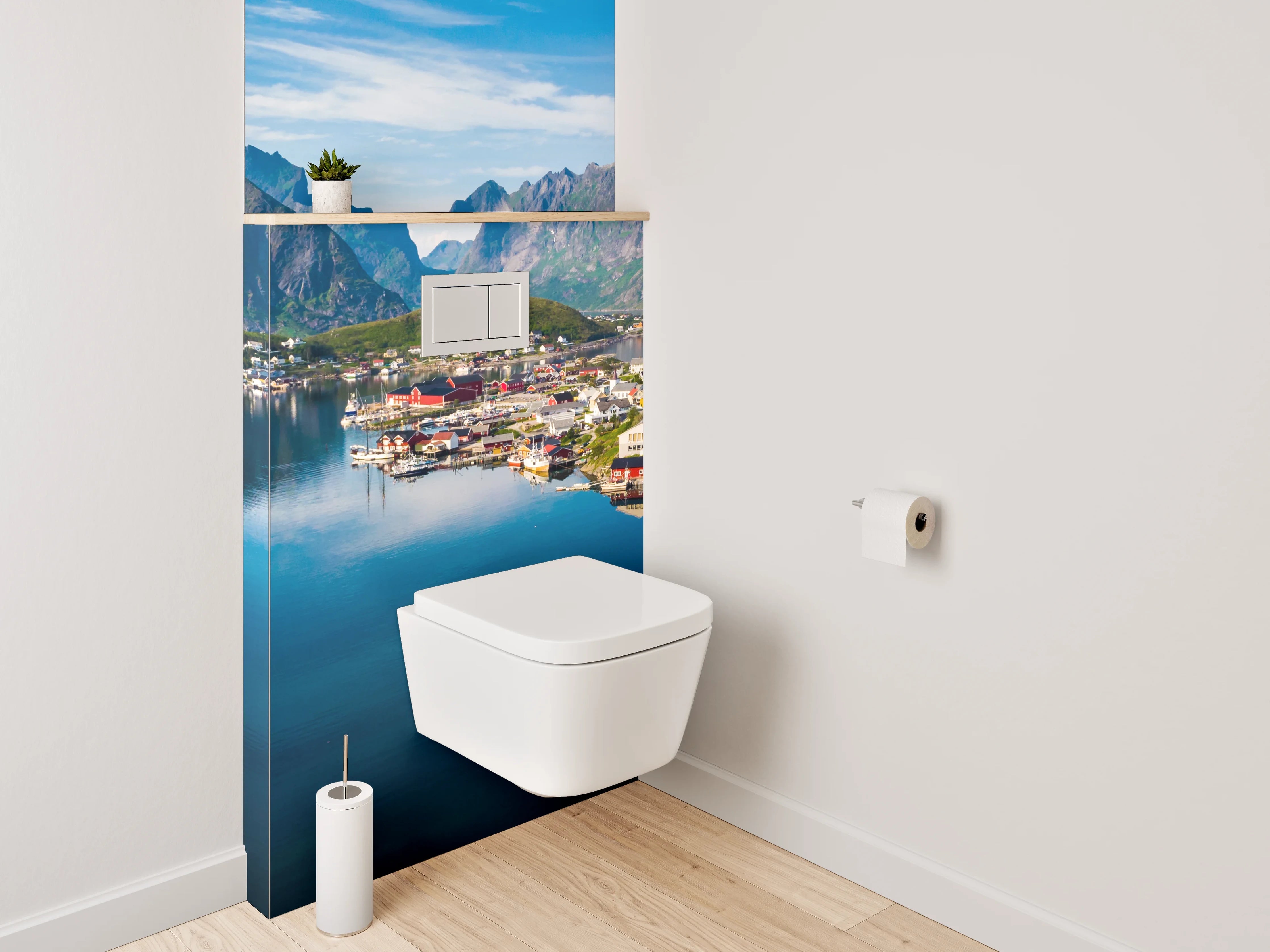 WC-Rückwand - Norwegische Fjordlandschaft Panorama