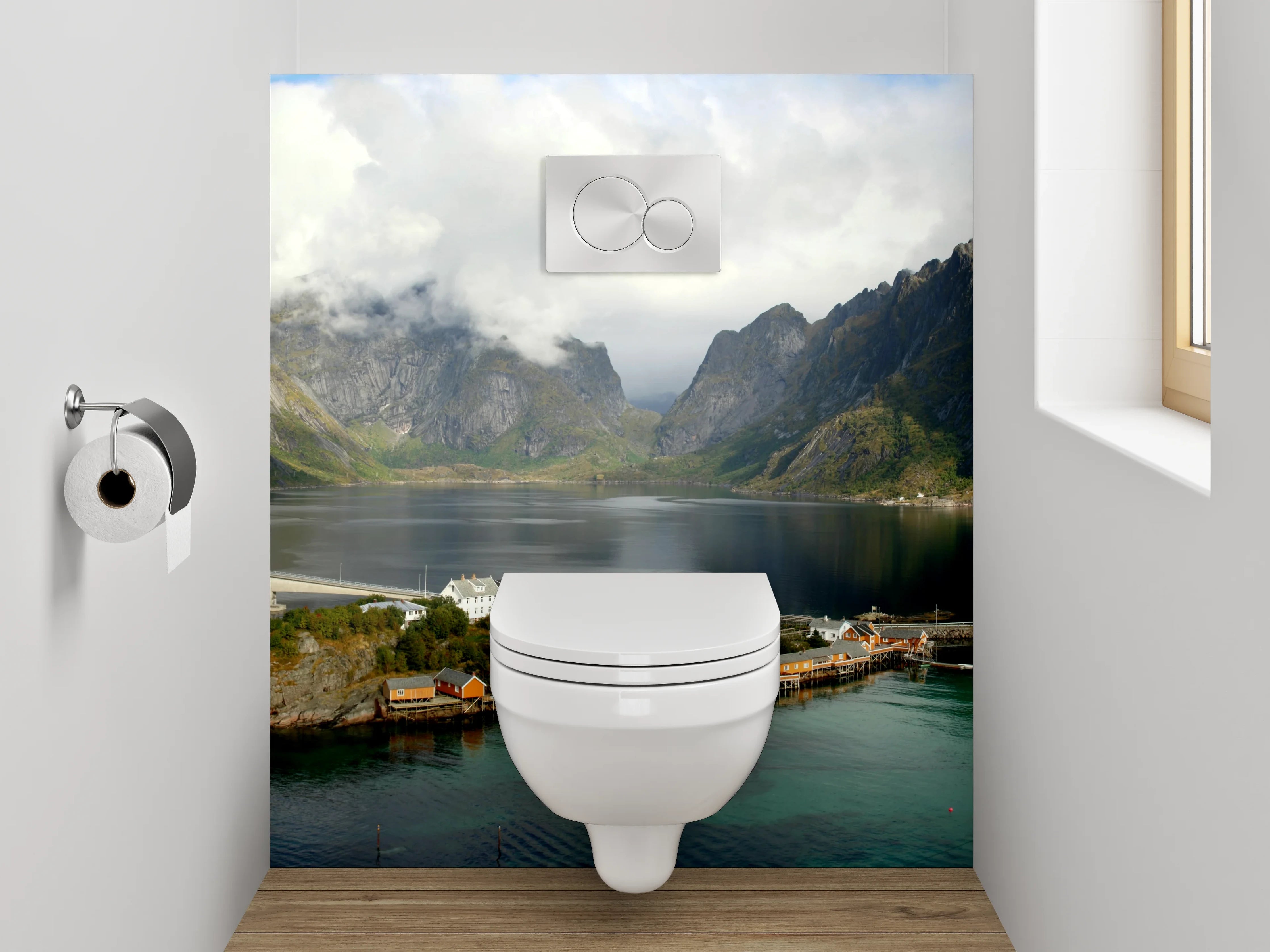 WC-Rückwand - Norwegische Fjordpanorama Landschaft