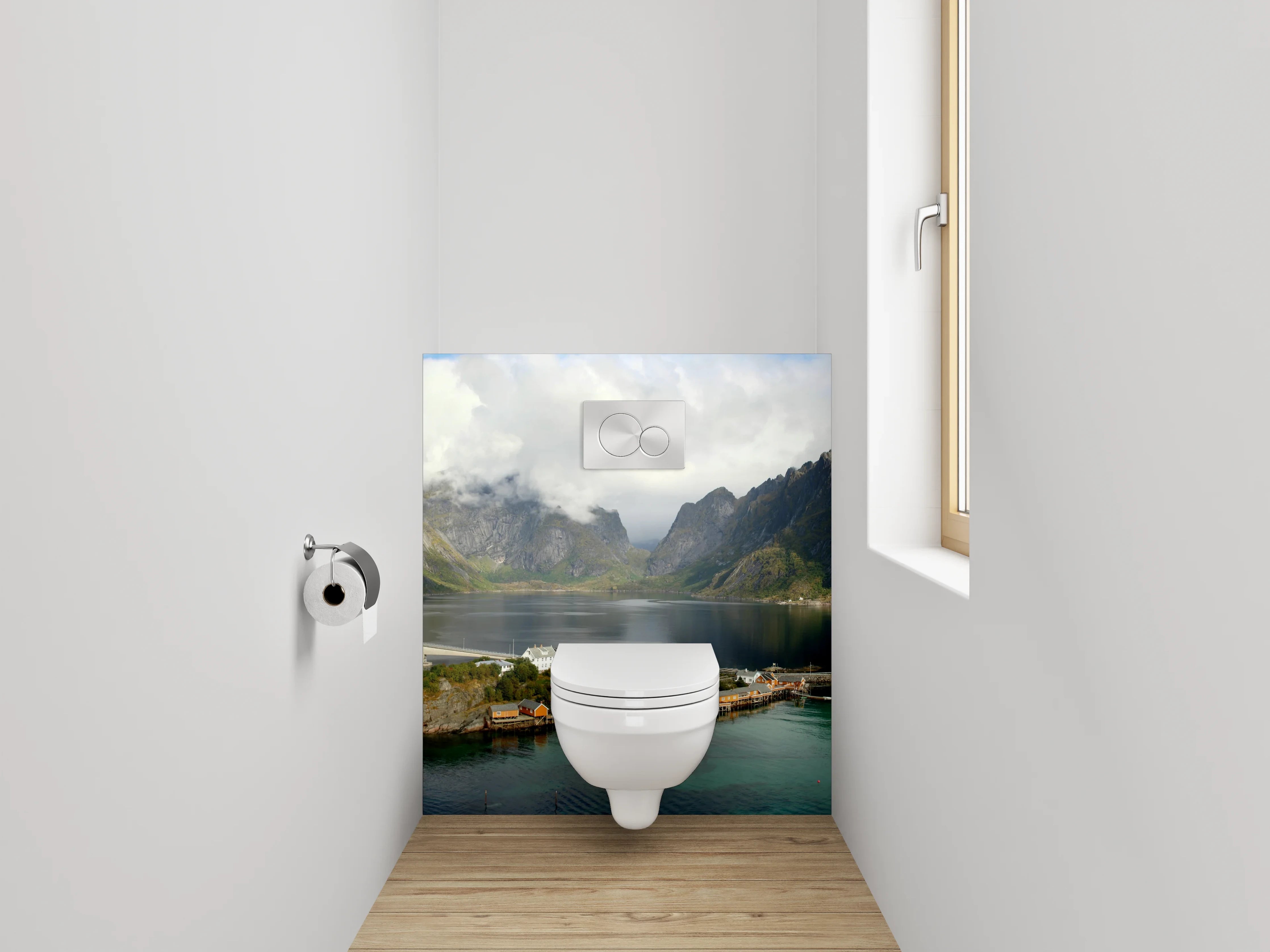 WC-Rückwand - Norwegische Fjordpanorama Landschaft