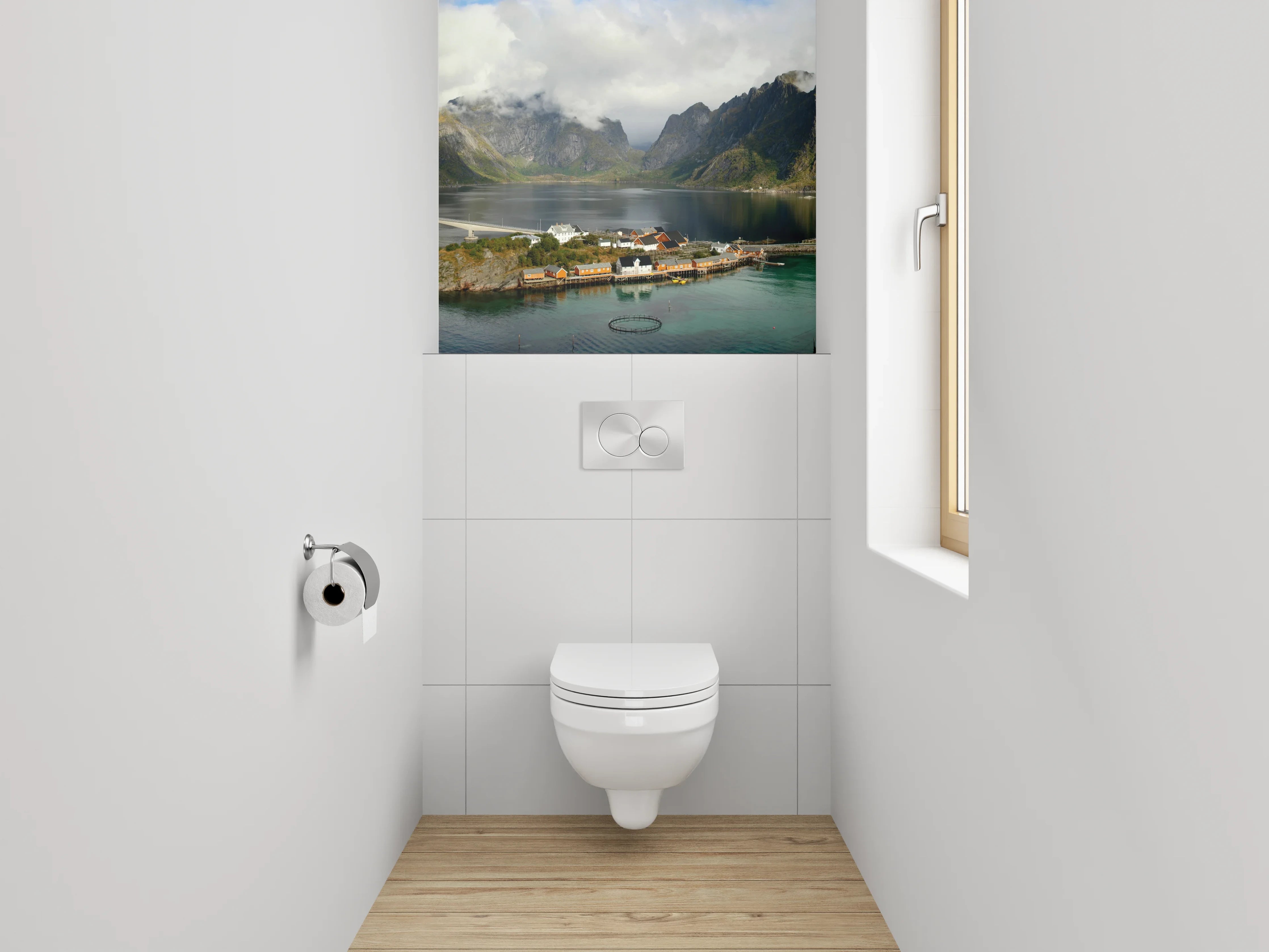 WC-Rückwand - Norwegische Fjordpanorama Landschaft