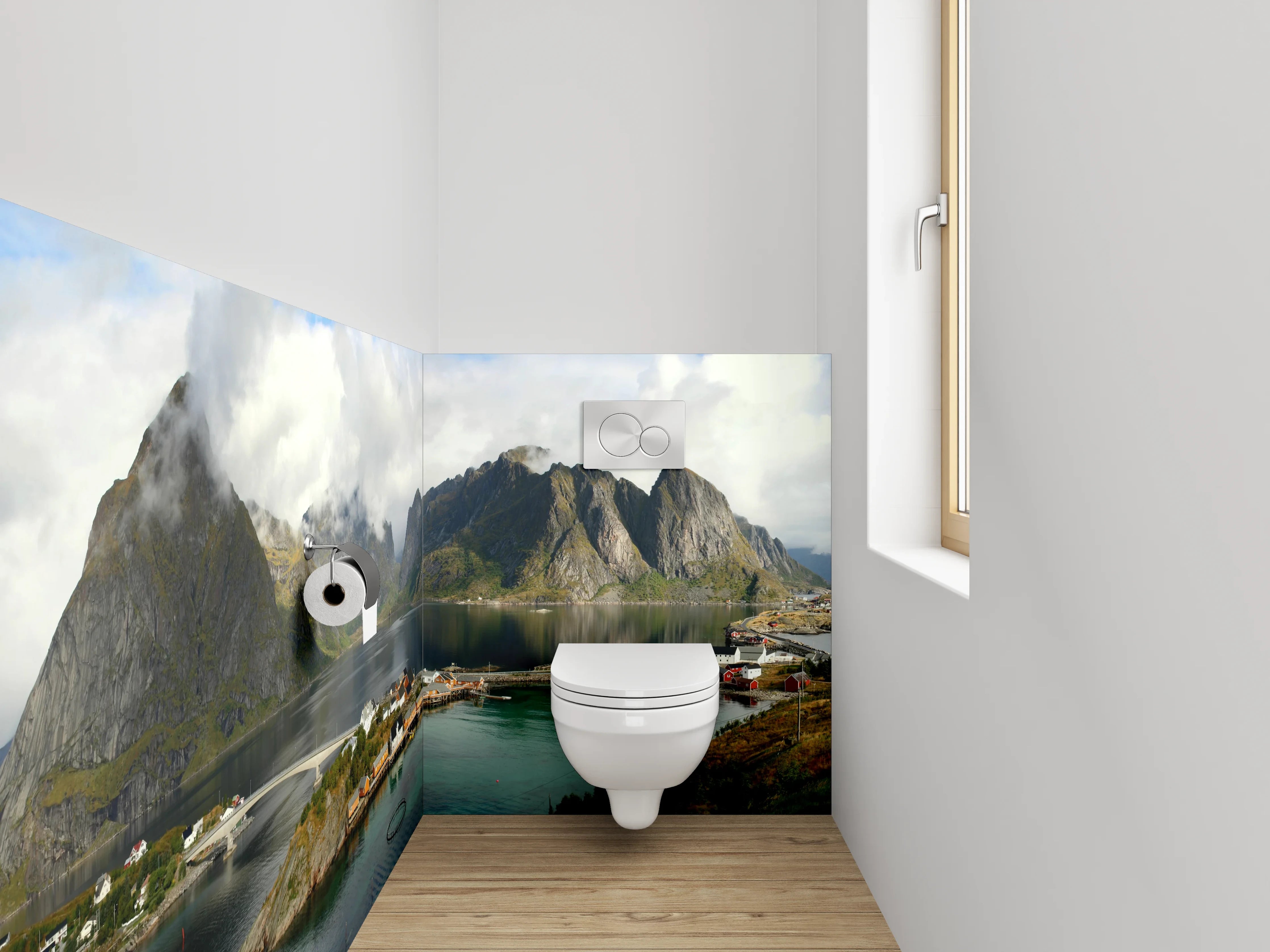WC-Rückwand - Norwegische Fjordpanorama Landschaft