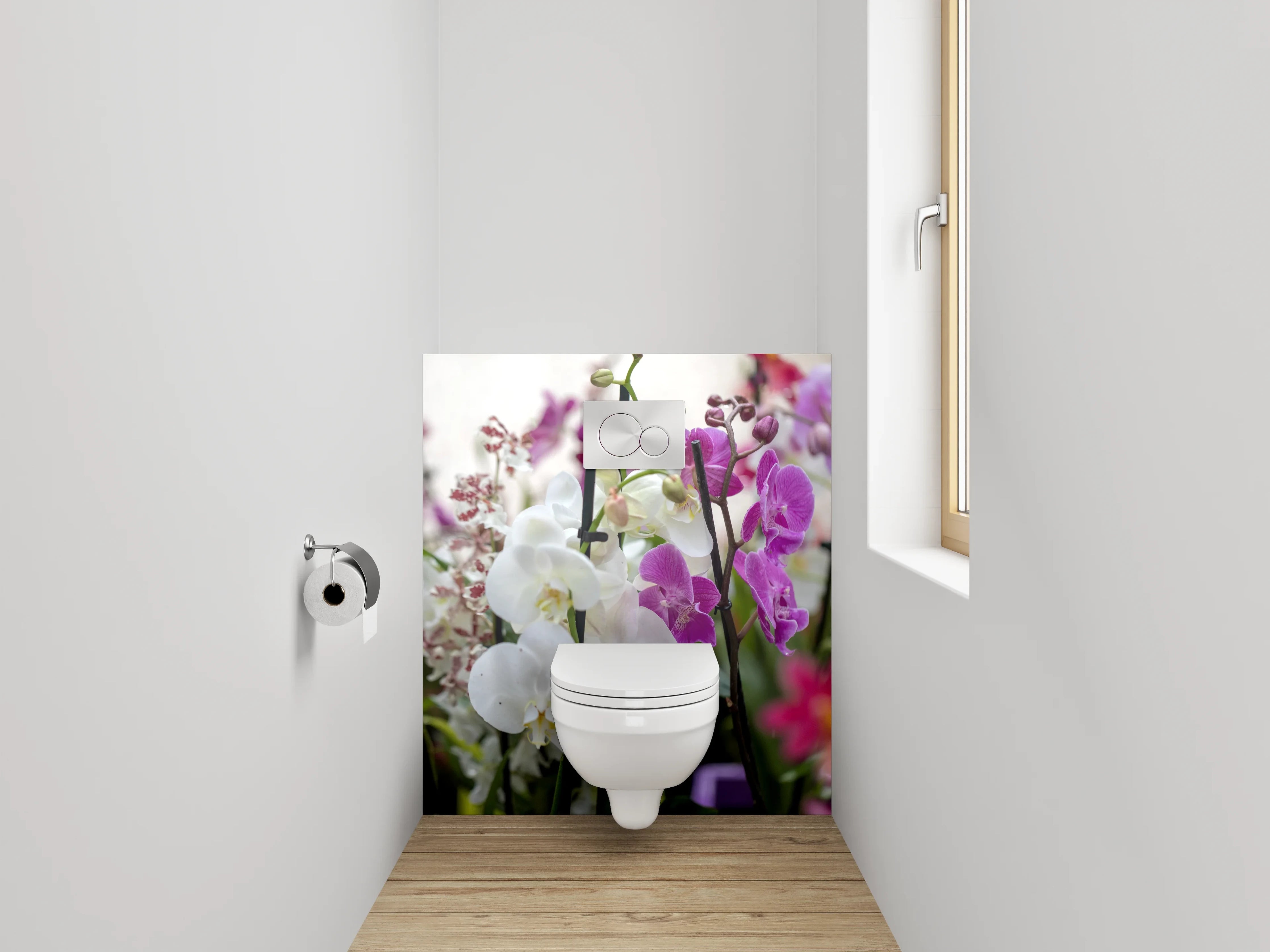 WC-Rückwand - Orchideen Blütenpracht für stilvolle Räume