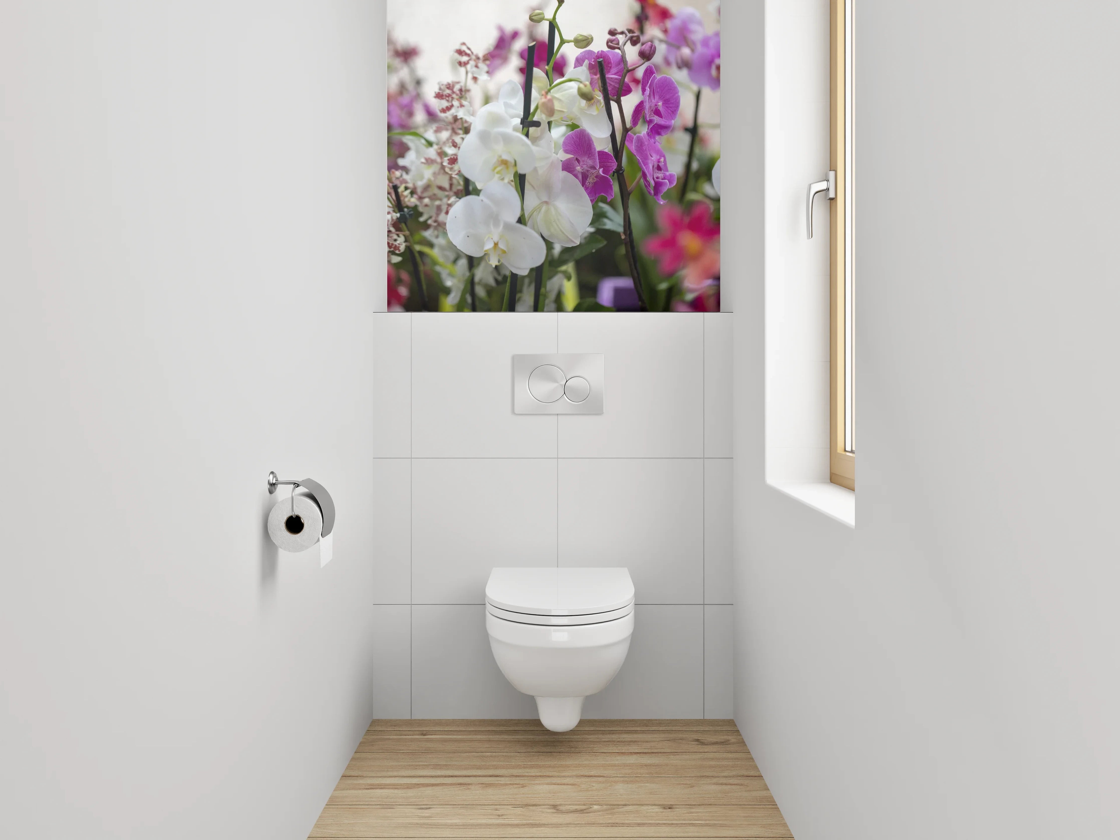 WC-Rückwand - Orchideen Blütenpracht für stilvolle Räume