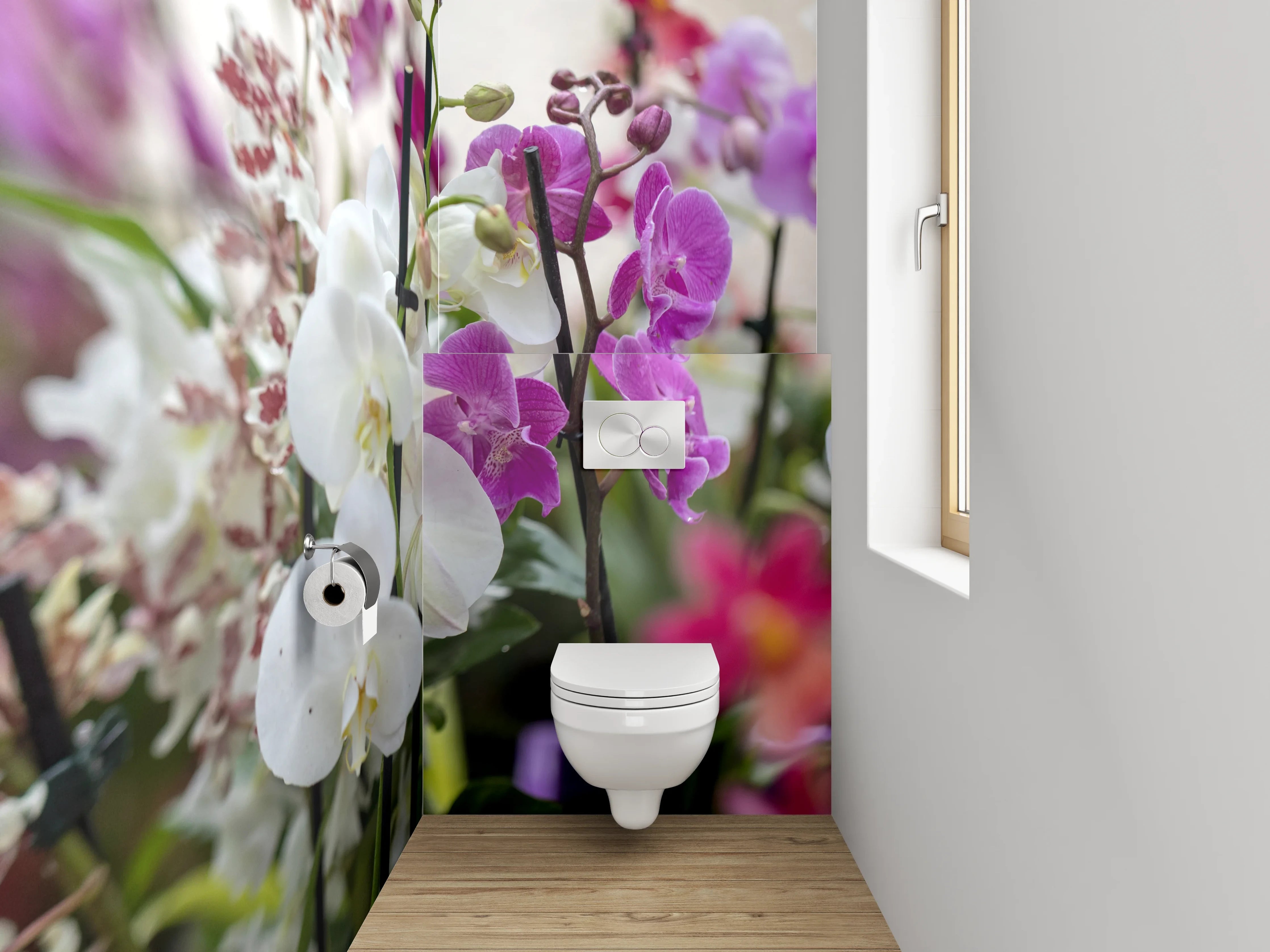 WC-Rückwand - Orchideen Blütenpracht für stilvolle Räume