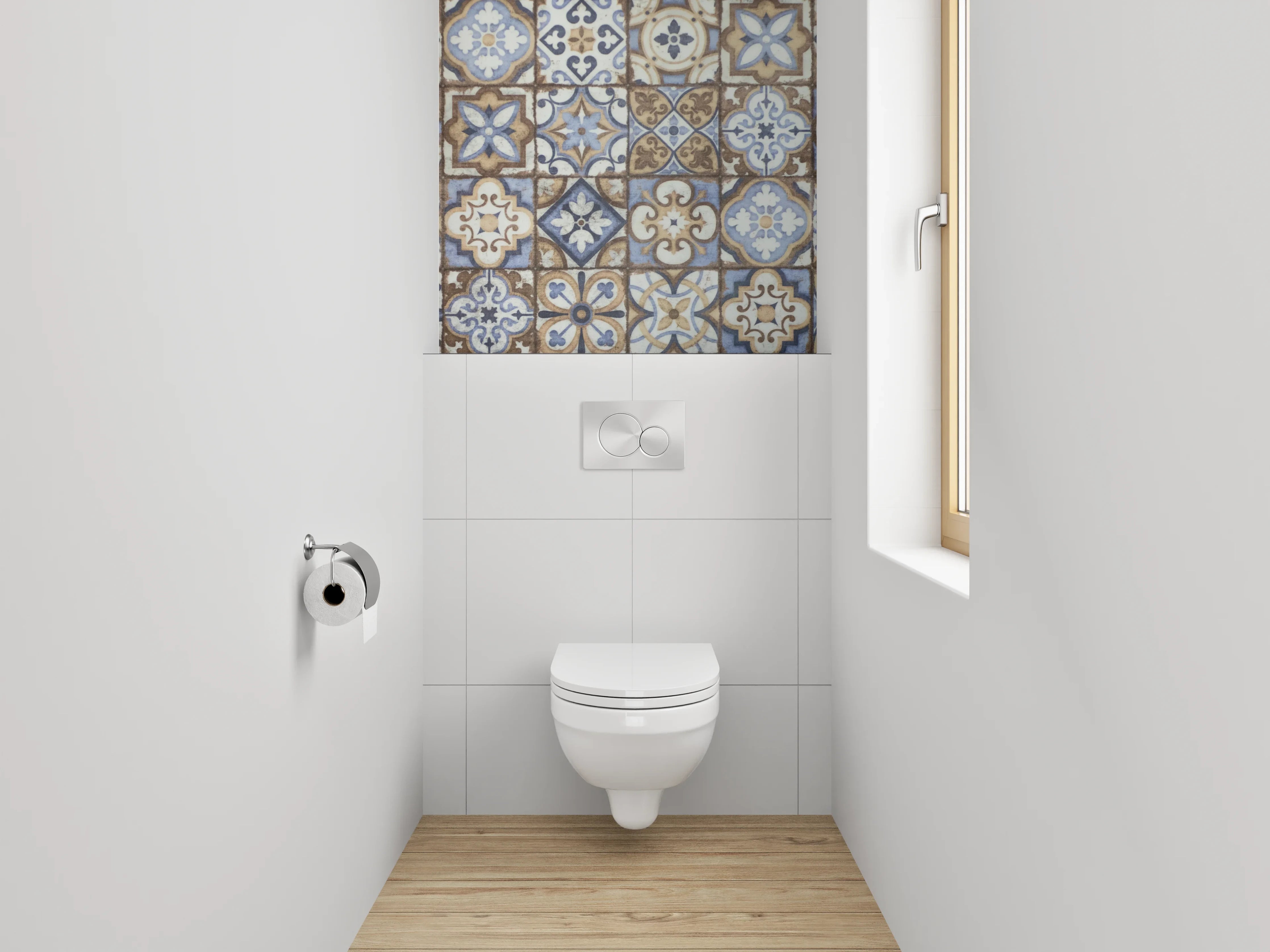 WC-Rückwand - Orientalische Fliesenmuster Retro Look
