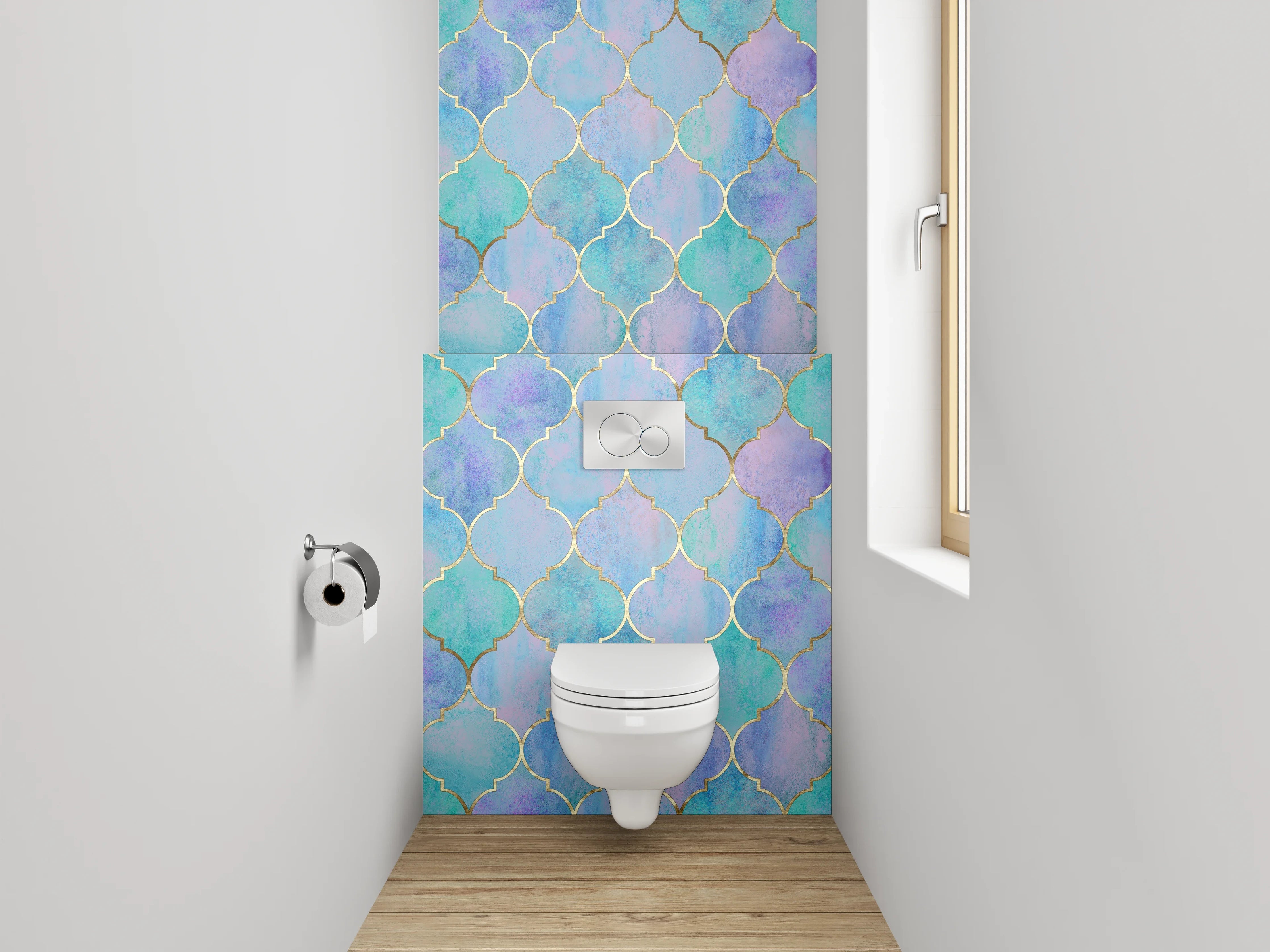 WC-Rückwand - Orientalisches Aquarell Mosaik Muster