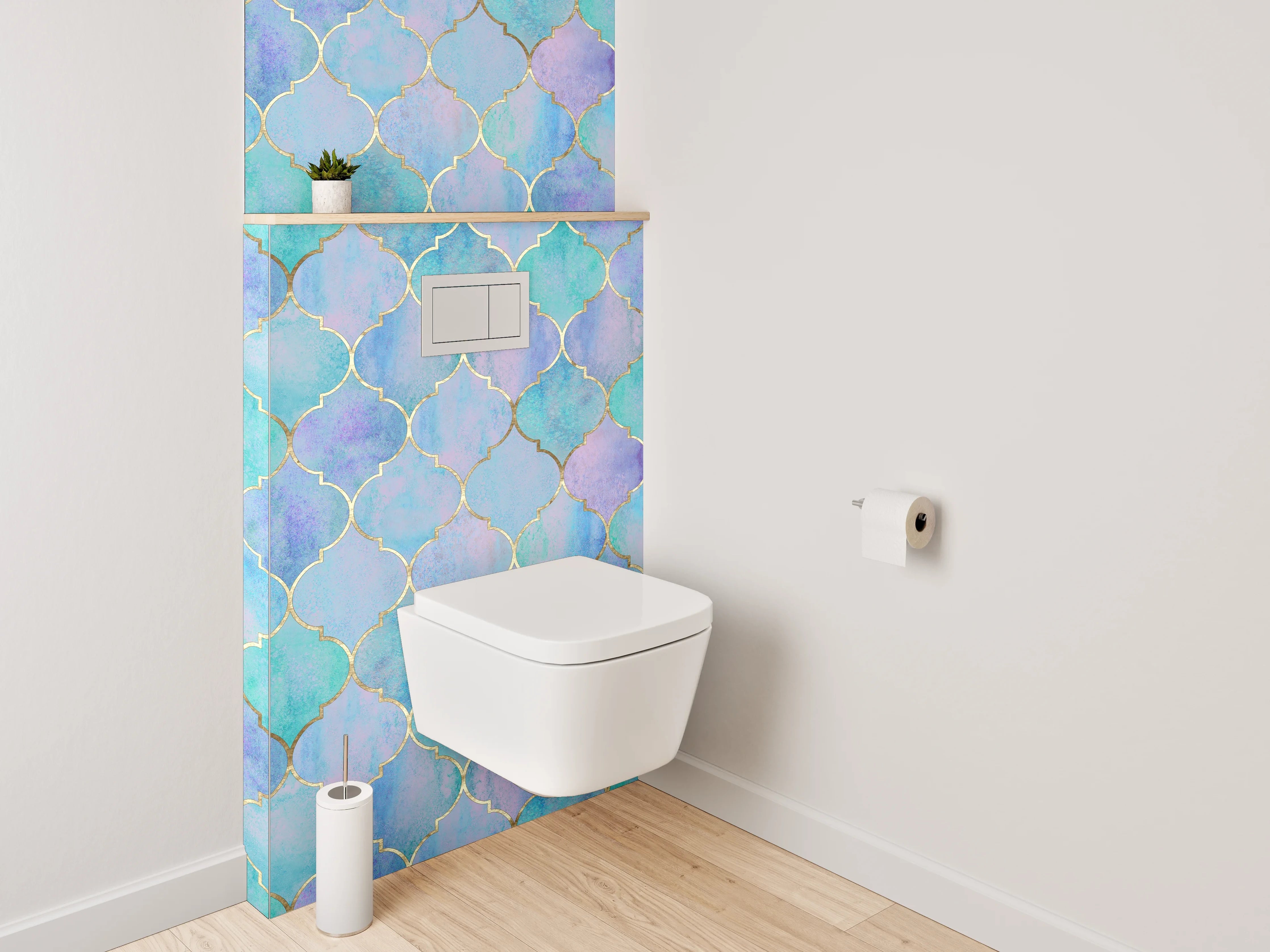 WC-Rückwand - Orientalisches Aquarell Mosaik Muster