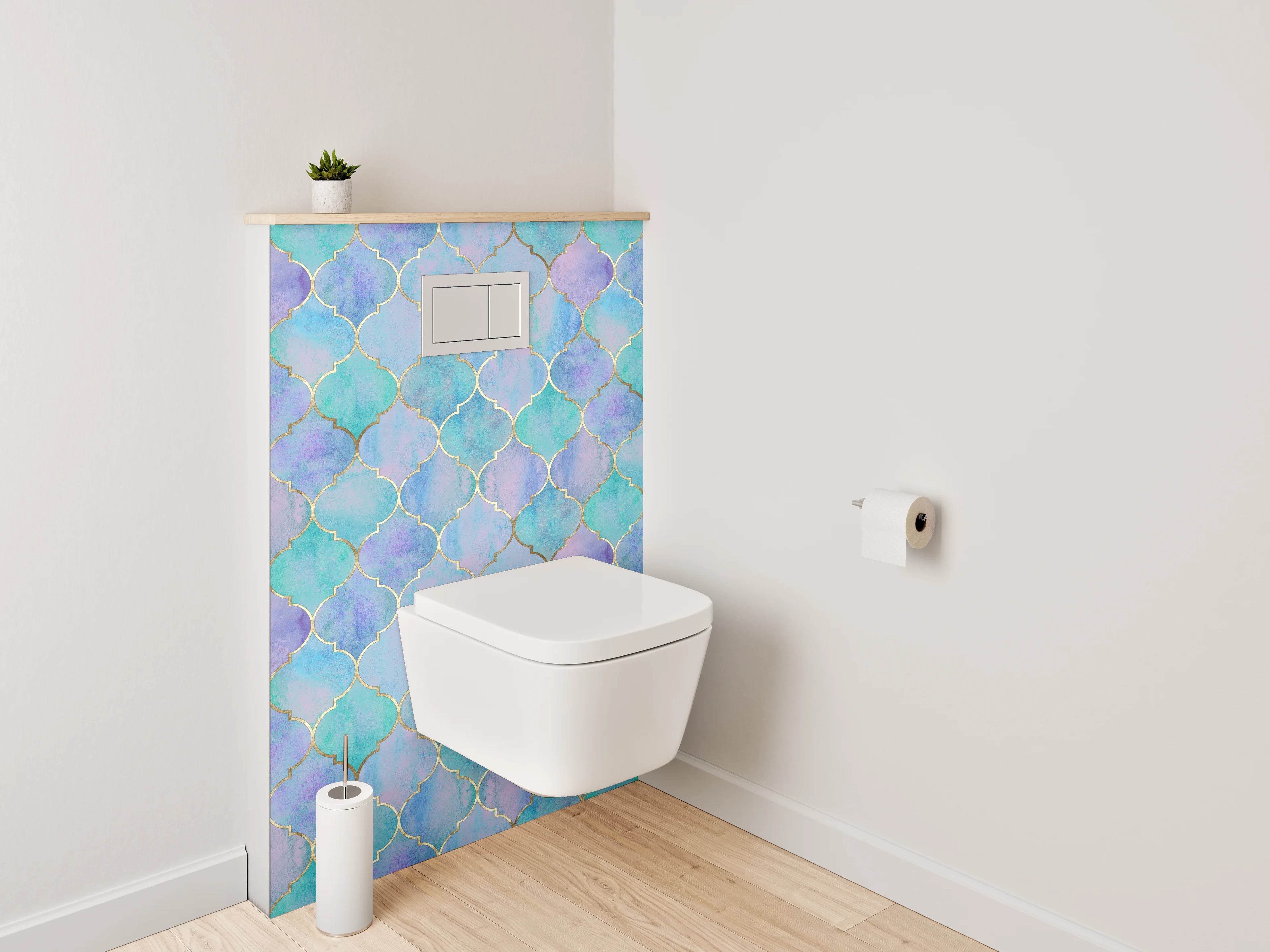 WC-Rückwand - Orientalisches Aquarell Mosaik Muster