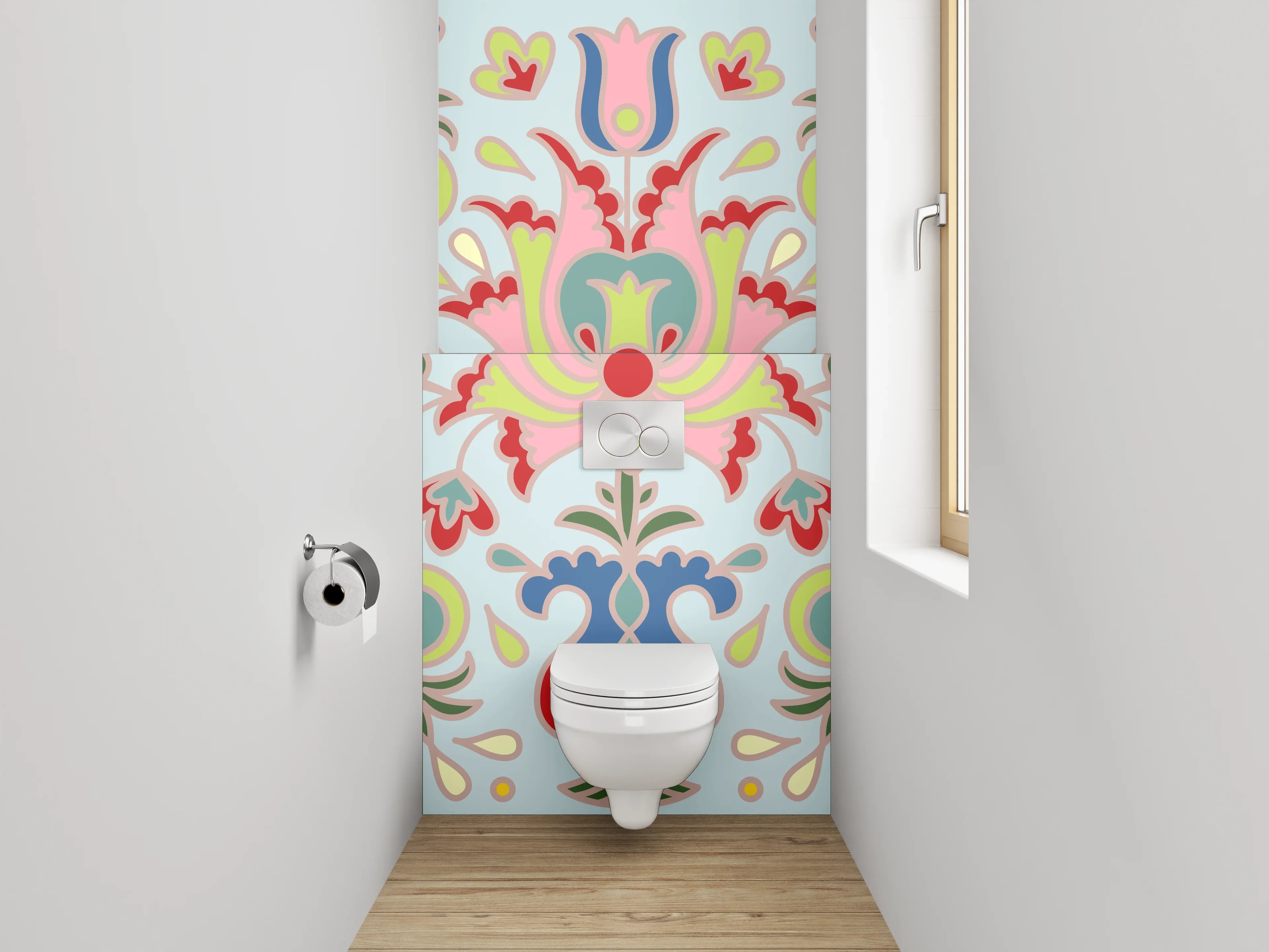 WC-Rückwand - Orientalisches Blumenornament Muster Design