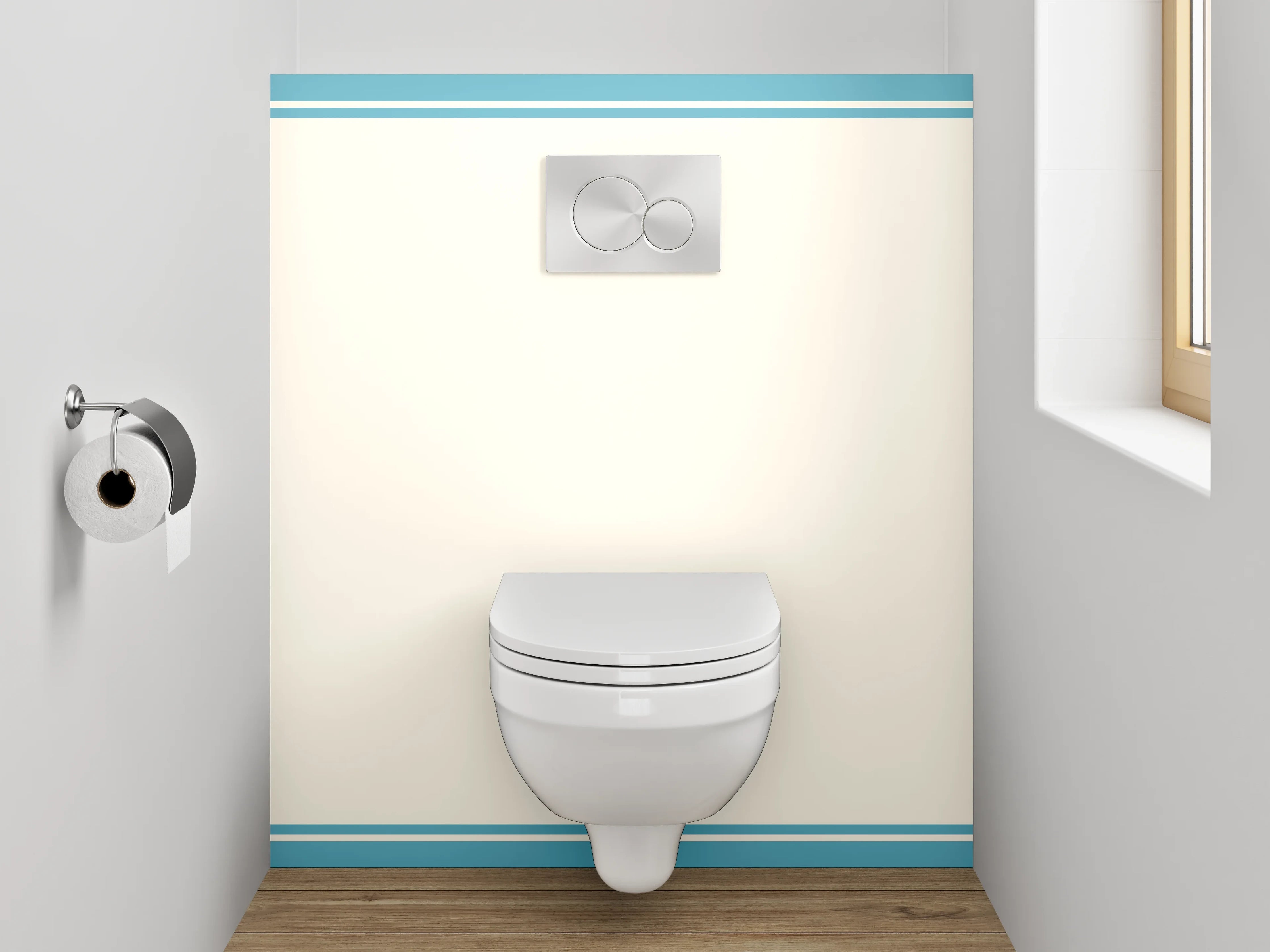 WC-Rückwand - Orientalisches Bordürenrahmen Motiv Blau