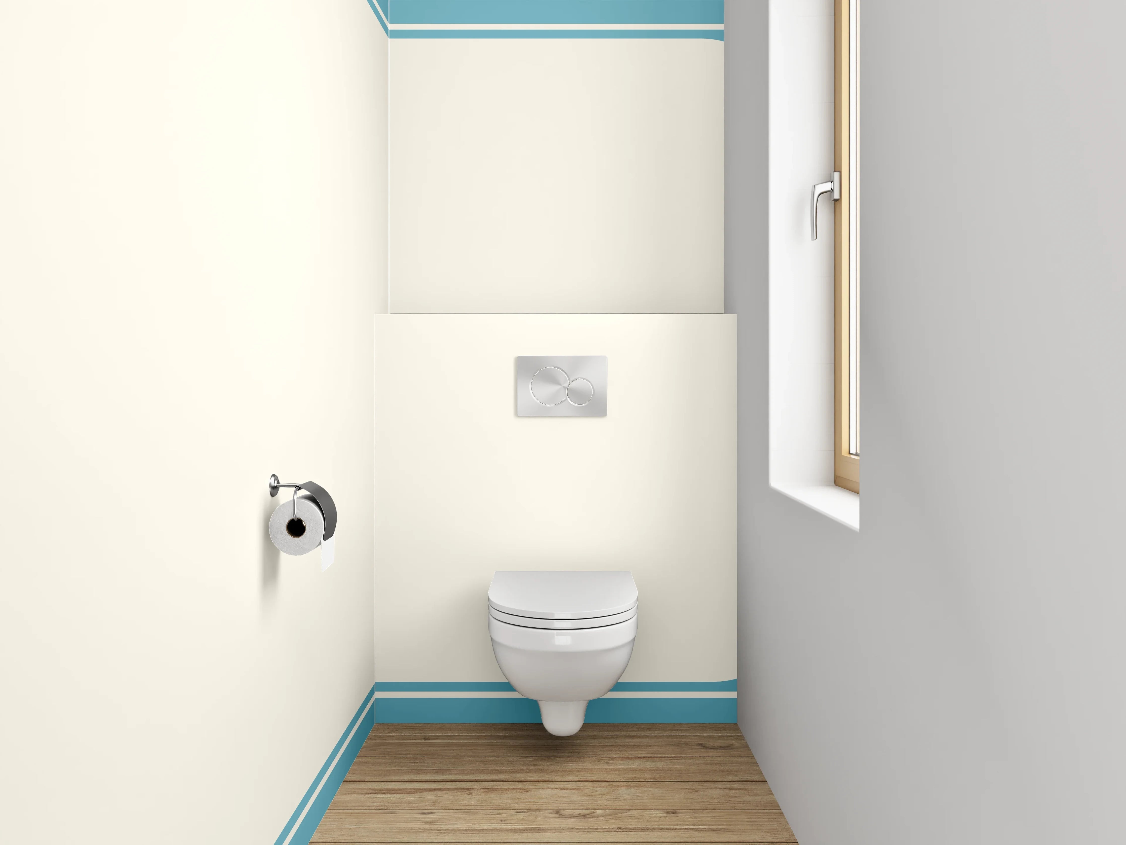 WC-Rückwand - Orientalisches Bordürenrahmen Motiv Blau