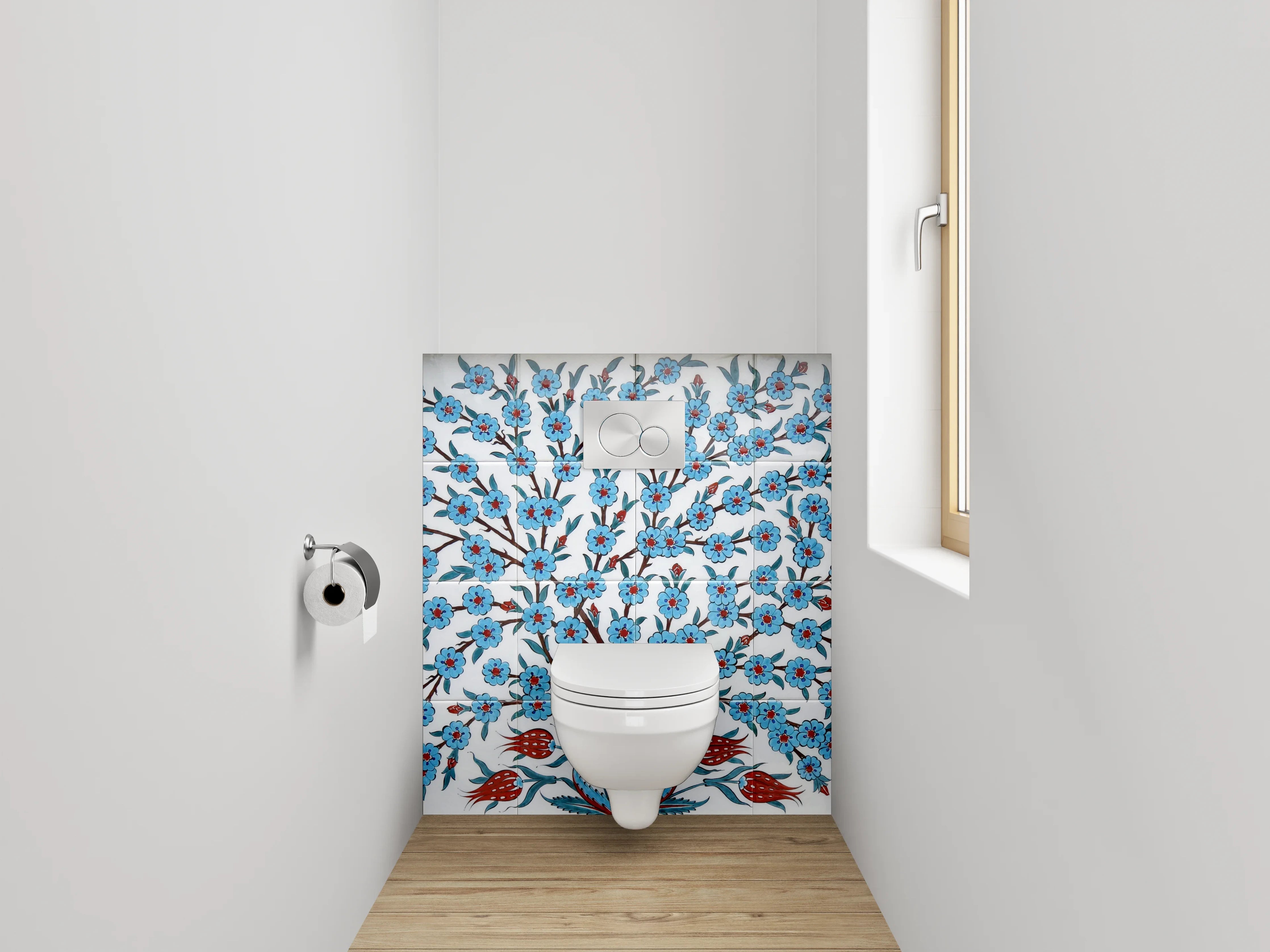 WC-Rückwand - Orientalisches Fliesenmuster Baum des Lebens