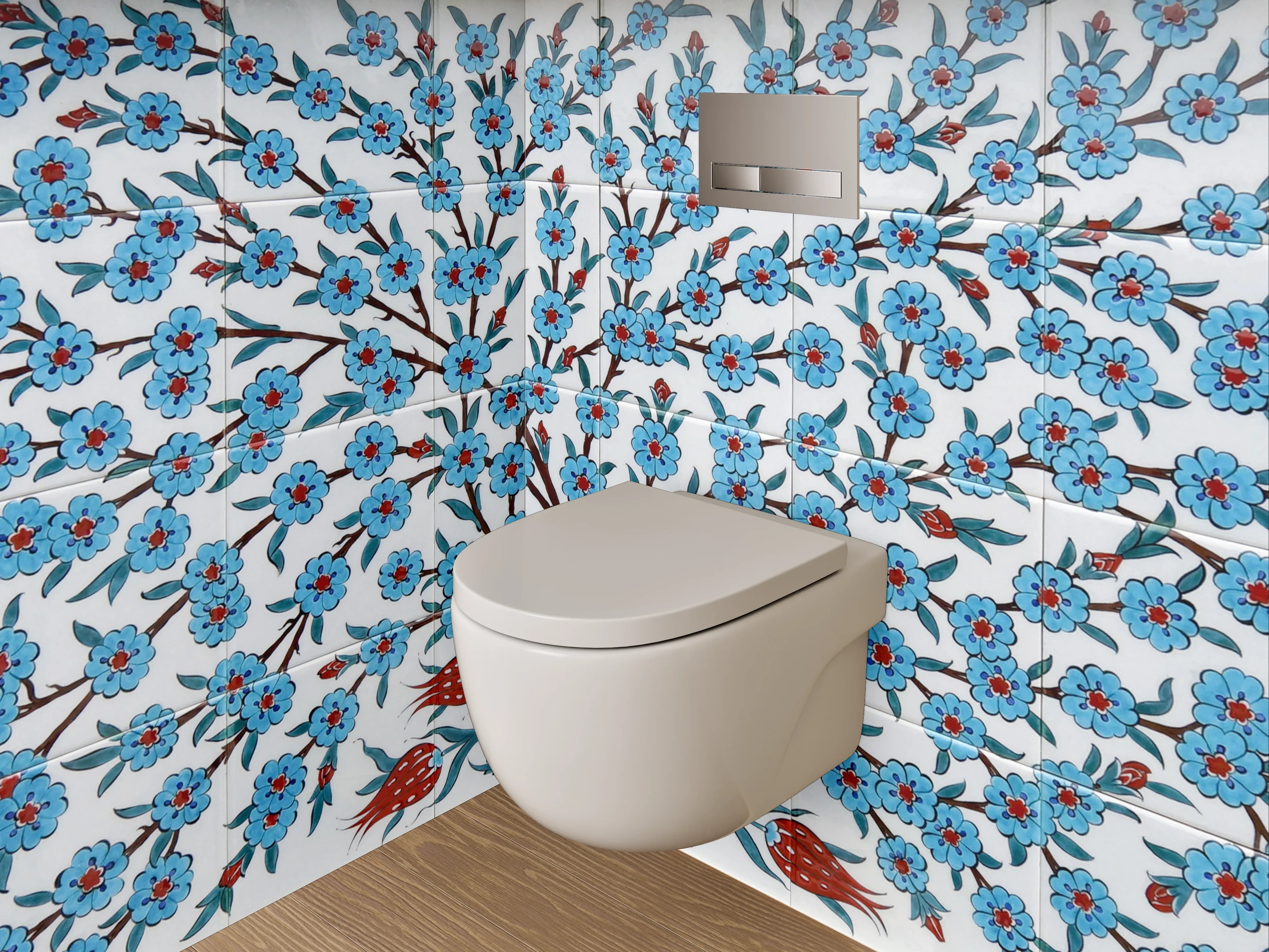 WC-Rückwand - Orientalisches Fliesenmuster Baum des Lebens
