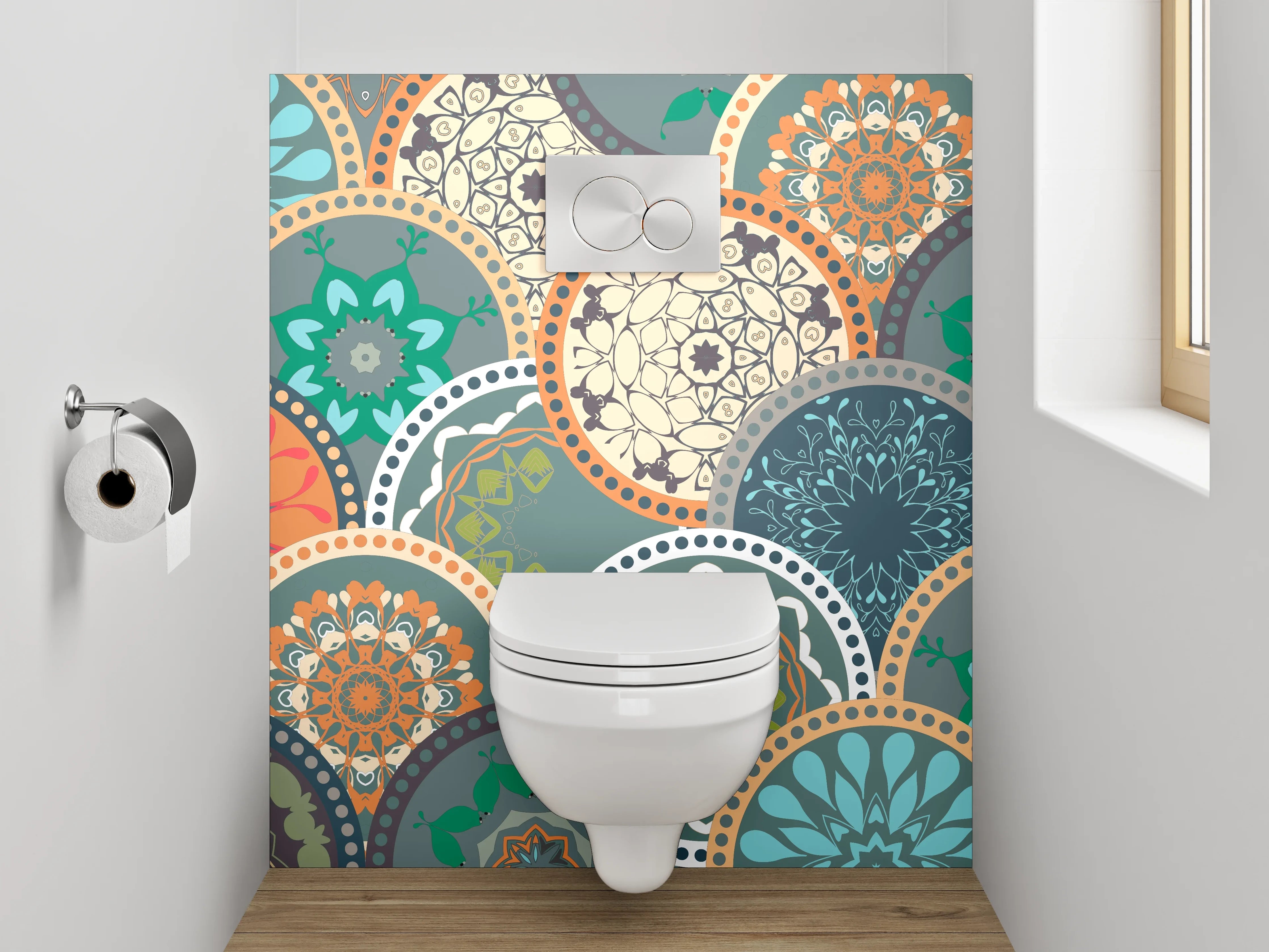 WC-Rückwand - Orientalisches Mandala Mosaik Muster