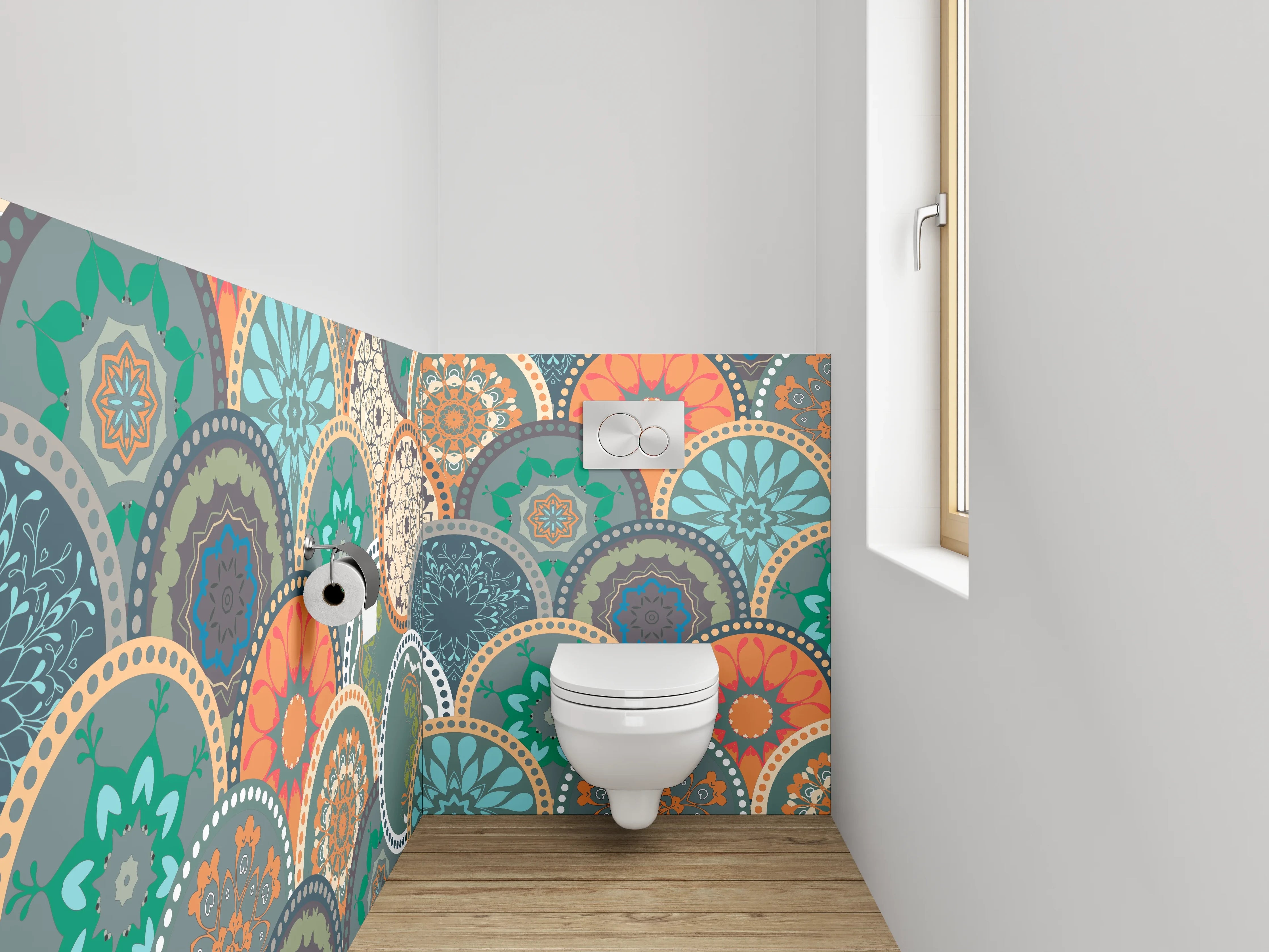 WC-Rückwand - Orientalisches Mandala Mosaik Muster