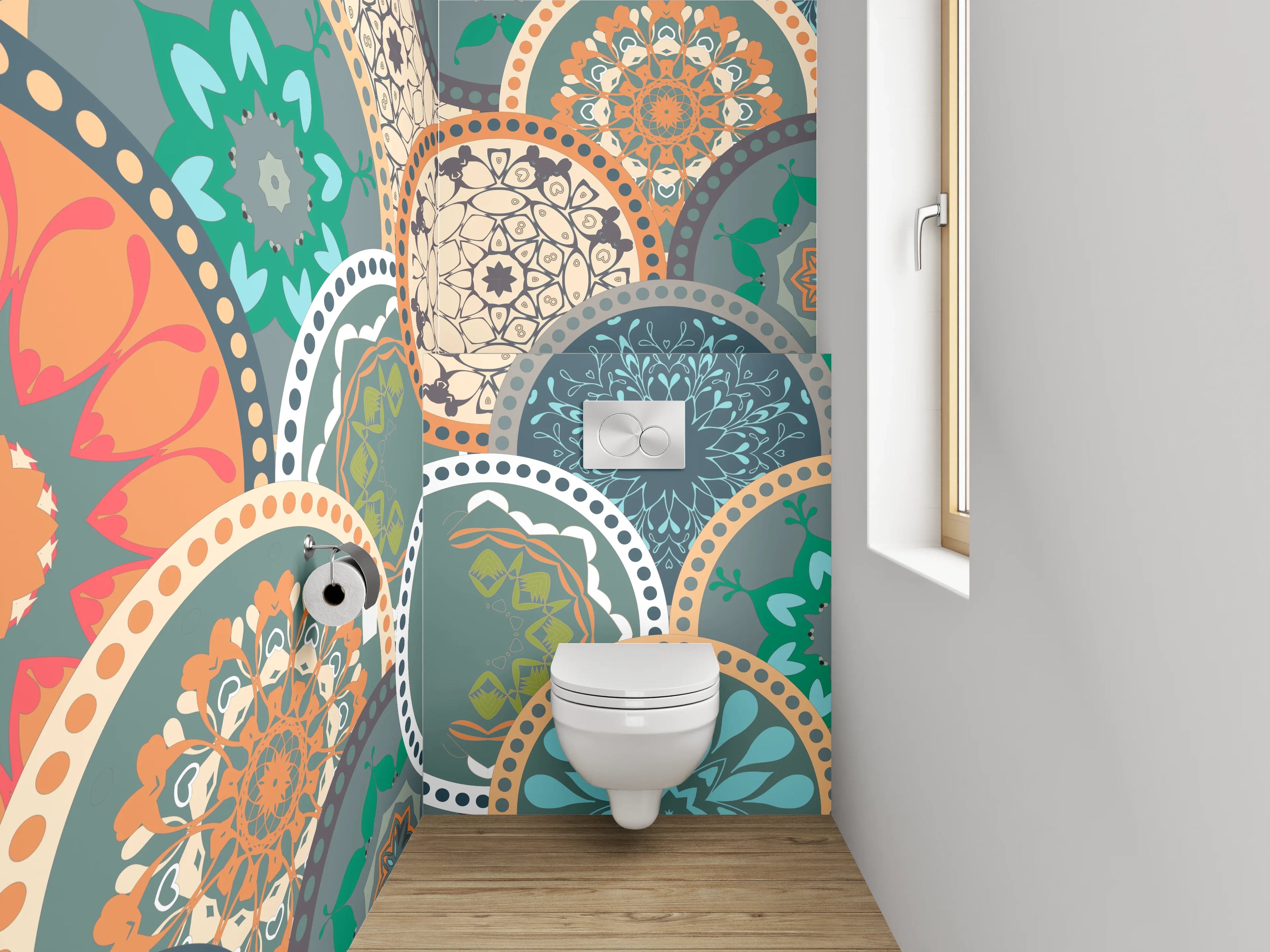 WC-Rückwand - Orientalisches Mandala Mosaik Muster