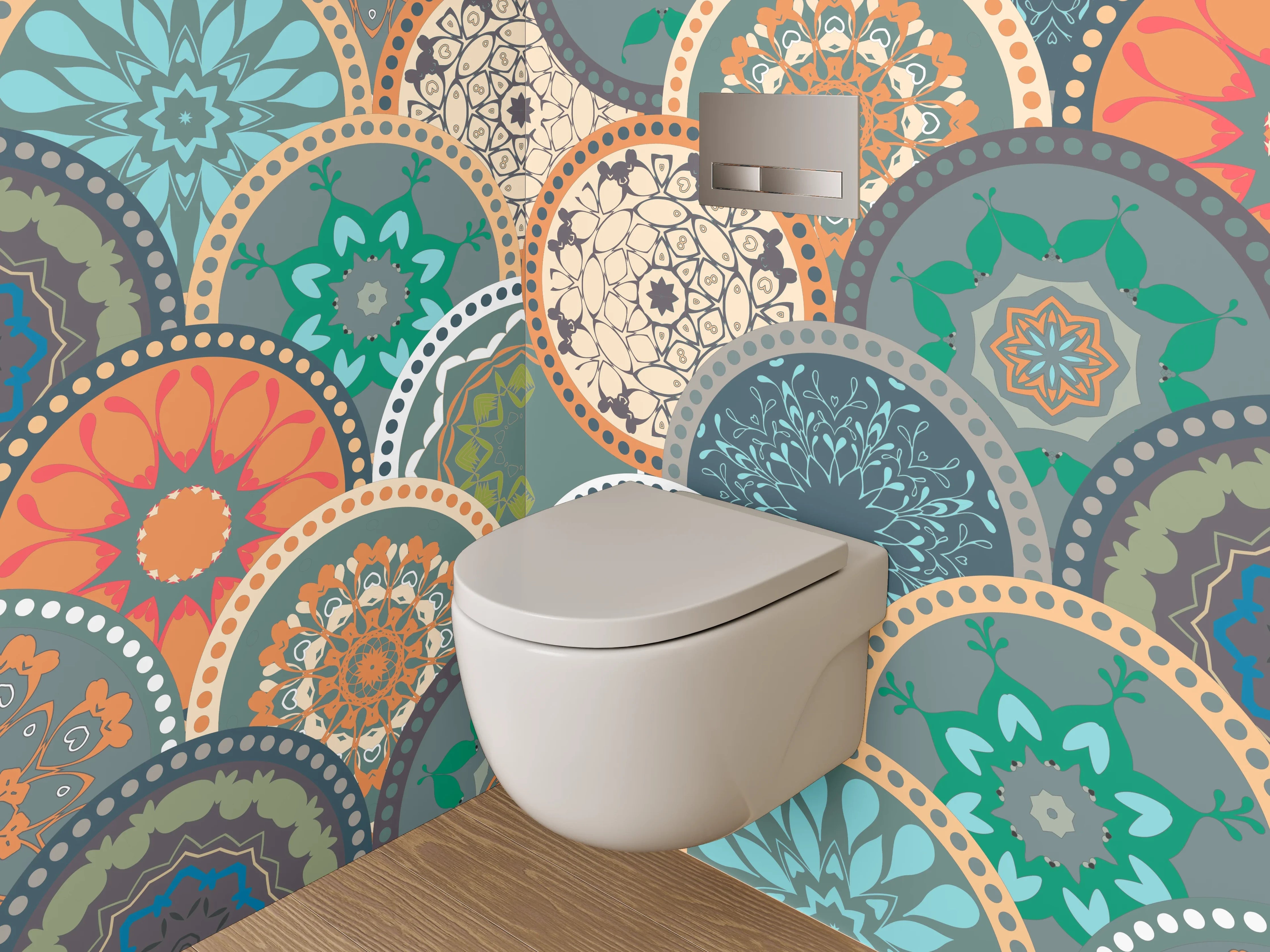 WC-Rückwand - Orientalisches Mandala Mosaik Muster