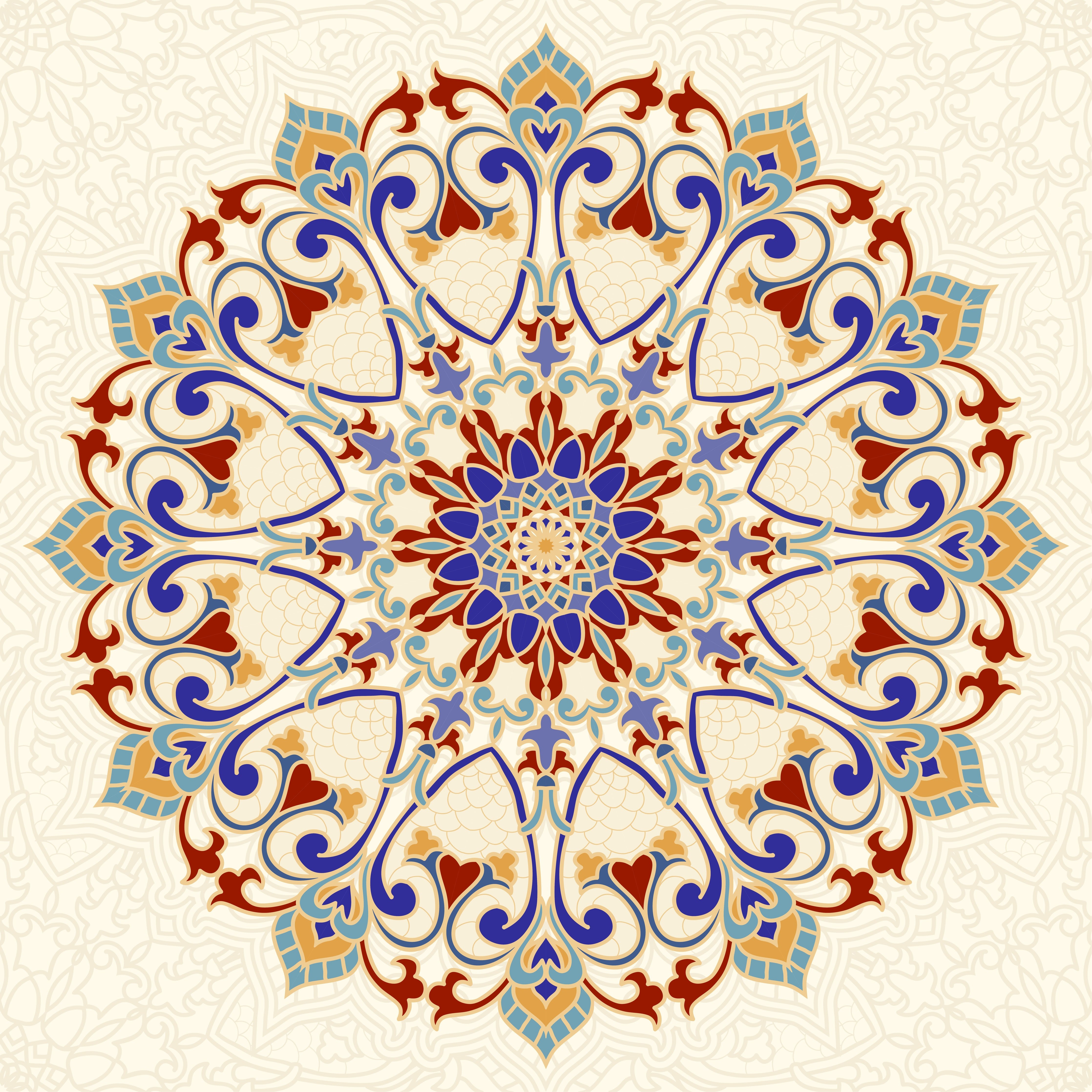 WC-Rückwand-Orientalisches Mandala Muster Fliesenoptik