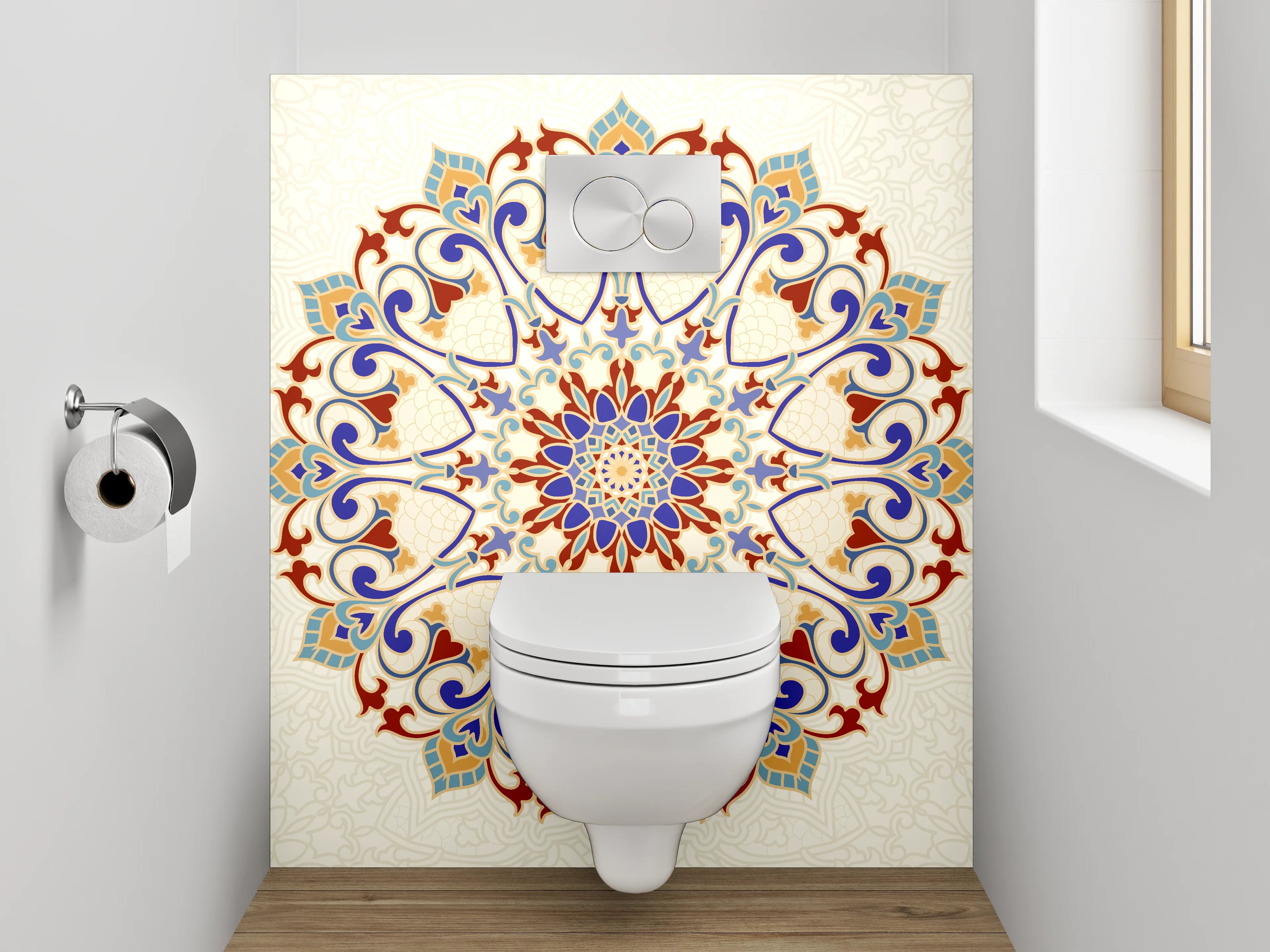 WC-Rückwand - Orientalisches Mandala Muster Fliesenoptik