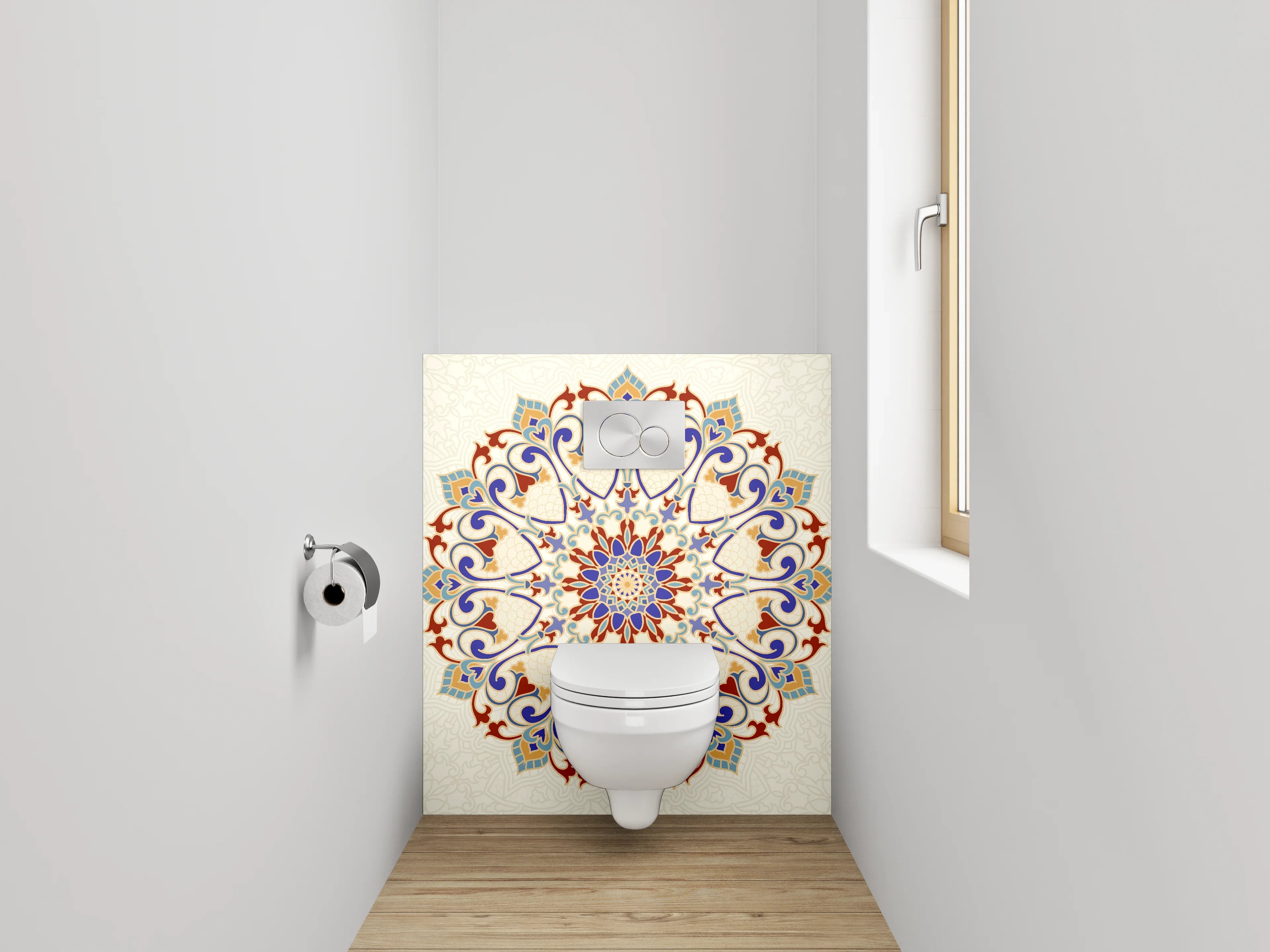 WC-Rückwand - Orientalisches Mandala Muster Fliesenoptik