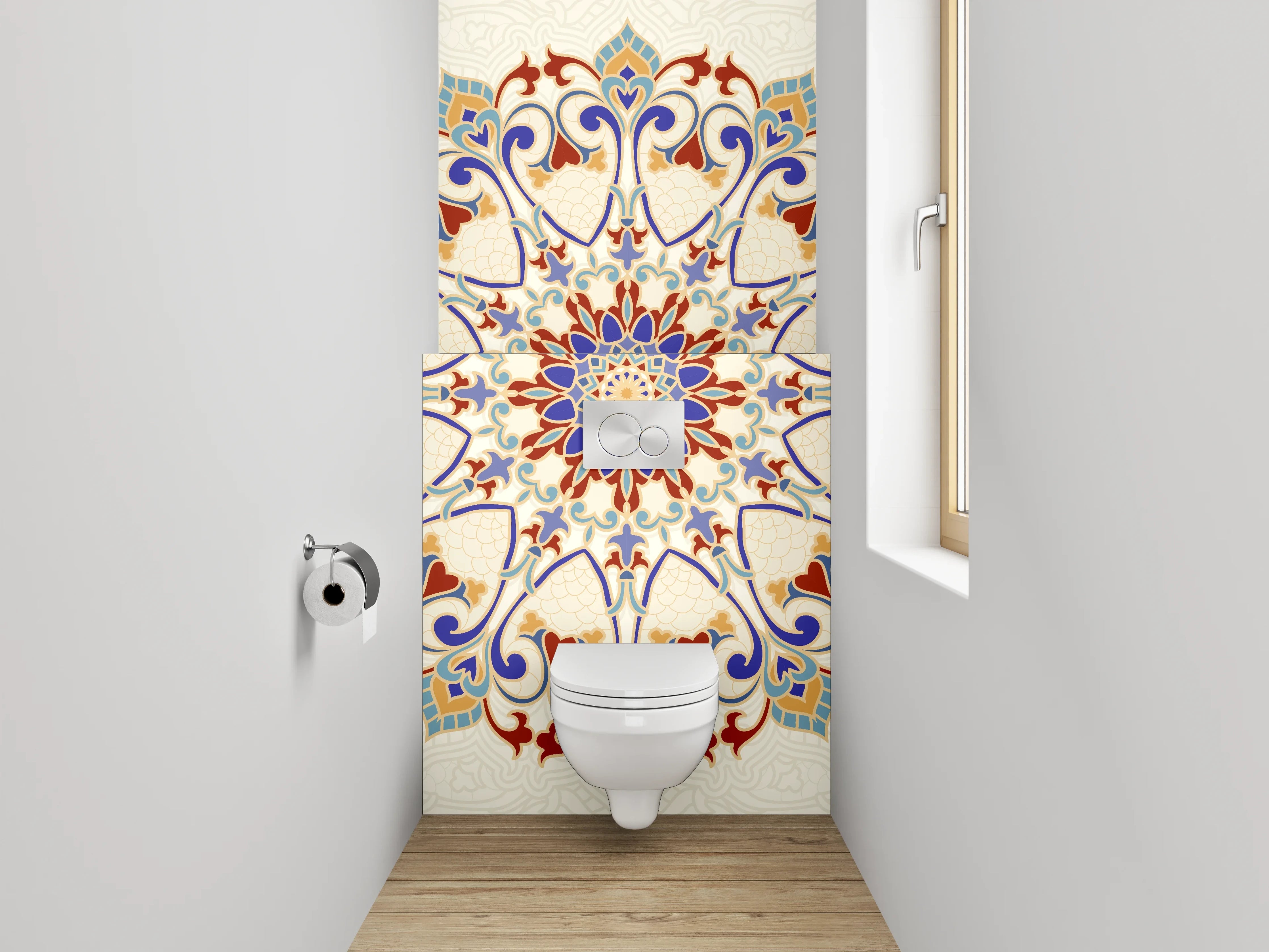 WC-Rückwand - Orientalisches Mandala Muster Fliesenoptik