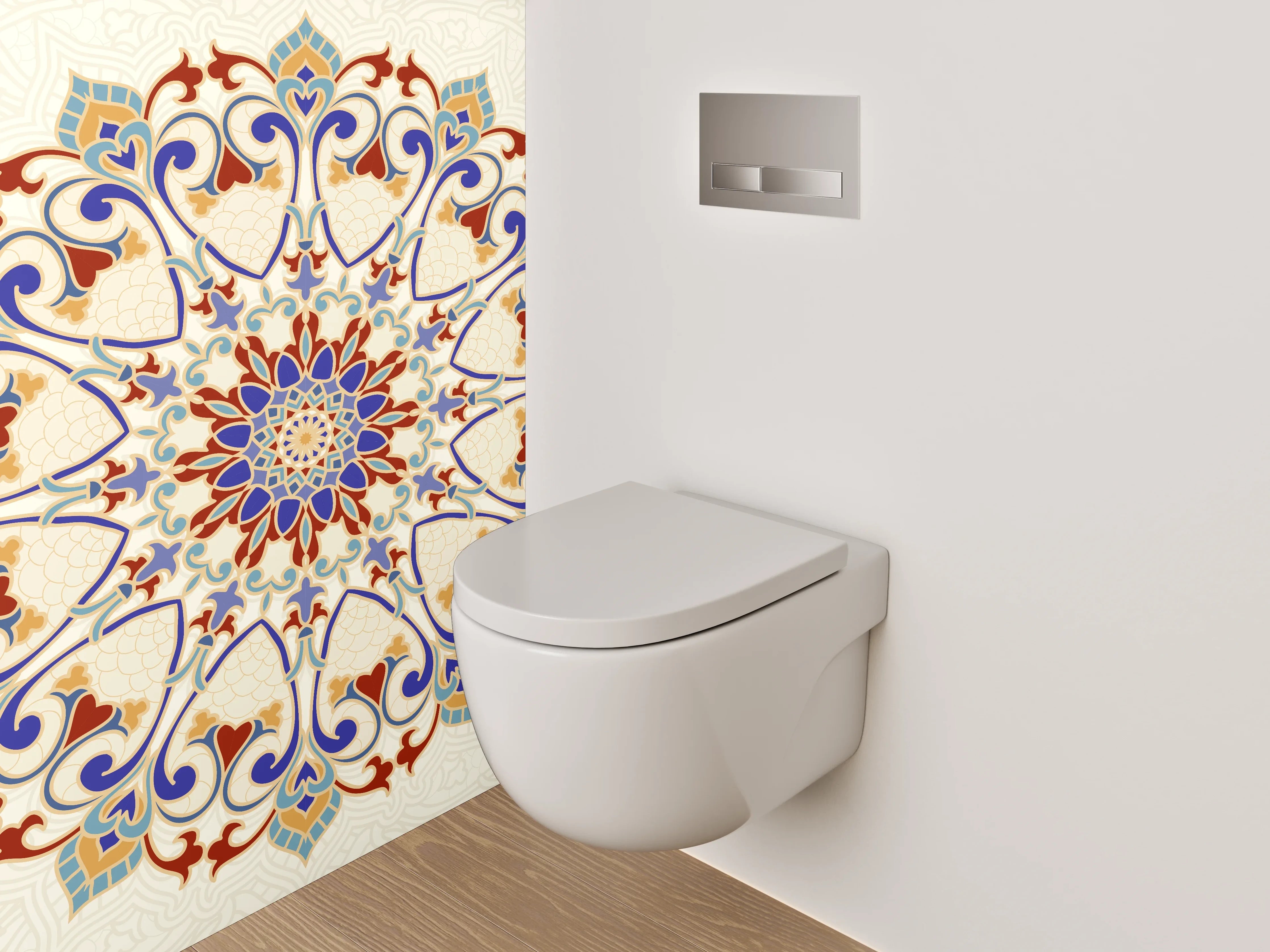 WC-Rückwand - Orientalisches Mandala Muster Fliesenoptik