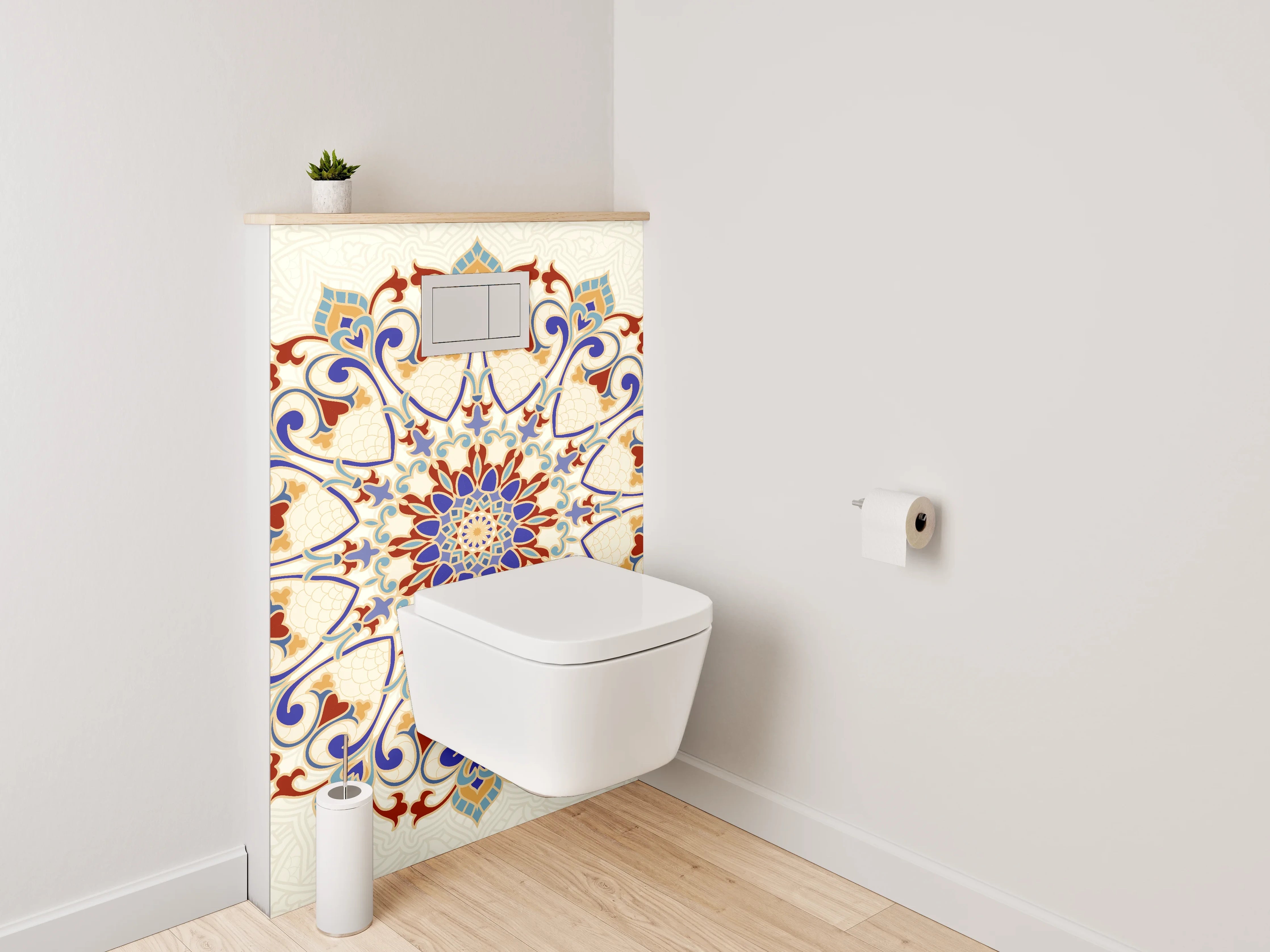 WC-Rückwand - Orientalisches Mandala Muster Fliesenoptik