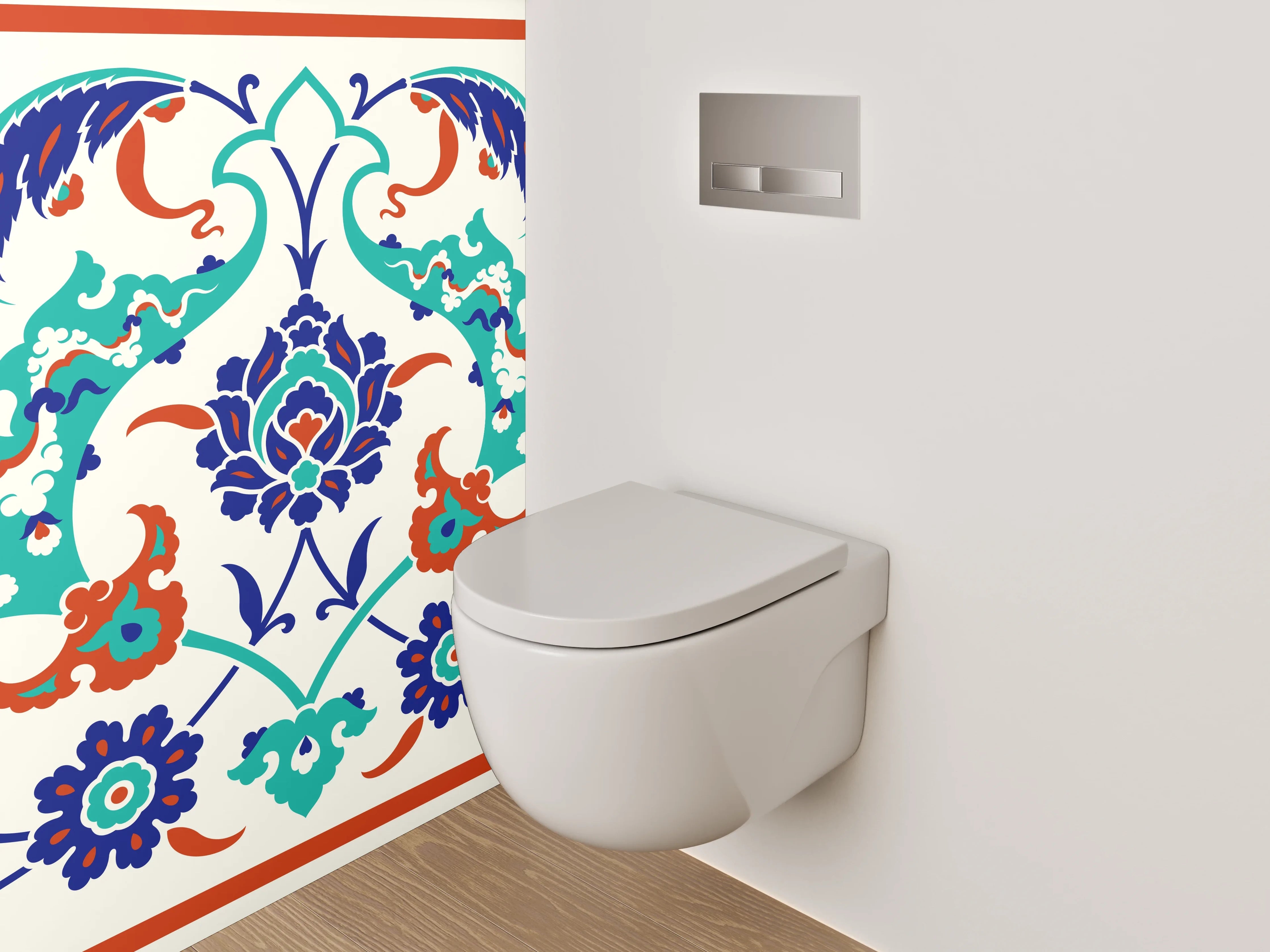 WC-Rückwand - Orientalisches Mosaik Blumen Bordüre