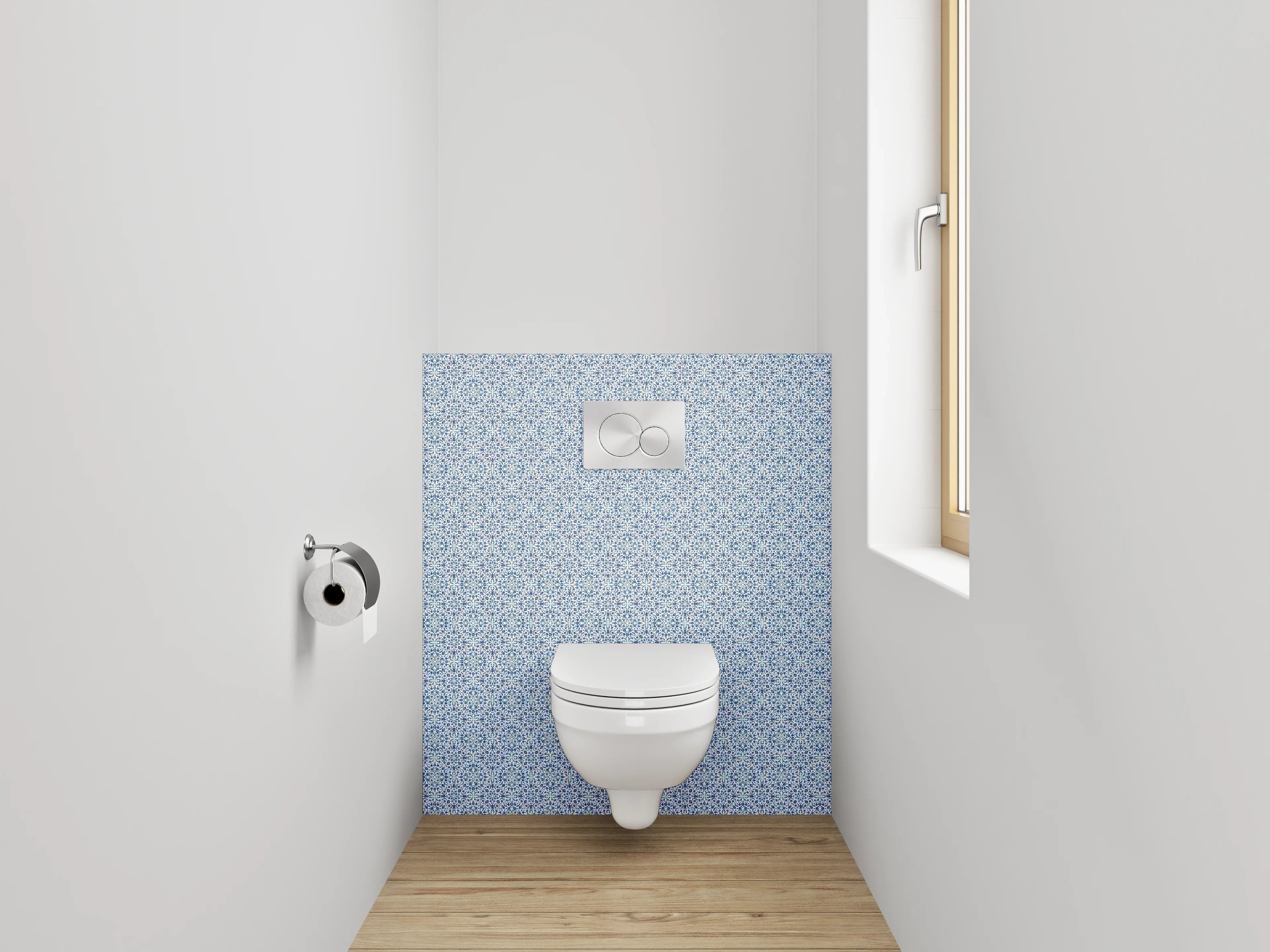 WC-Rückwand - Orientalisches Mosaik-Fliesenmuster Blau