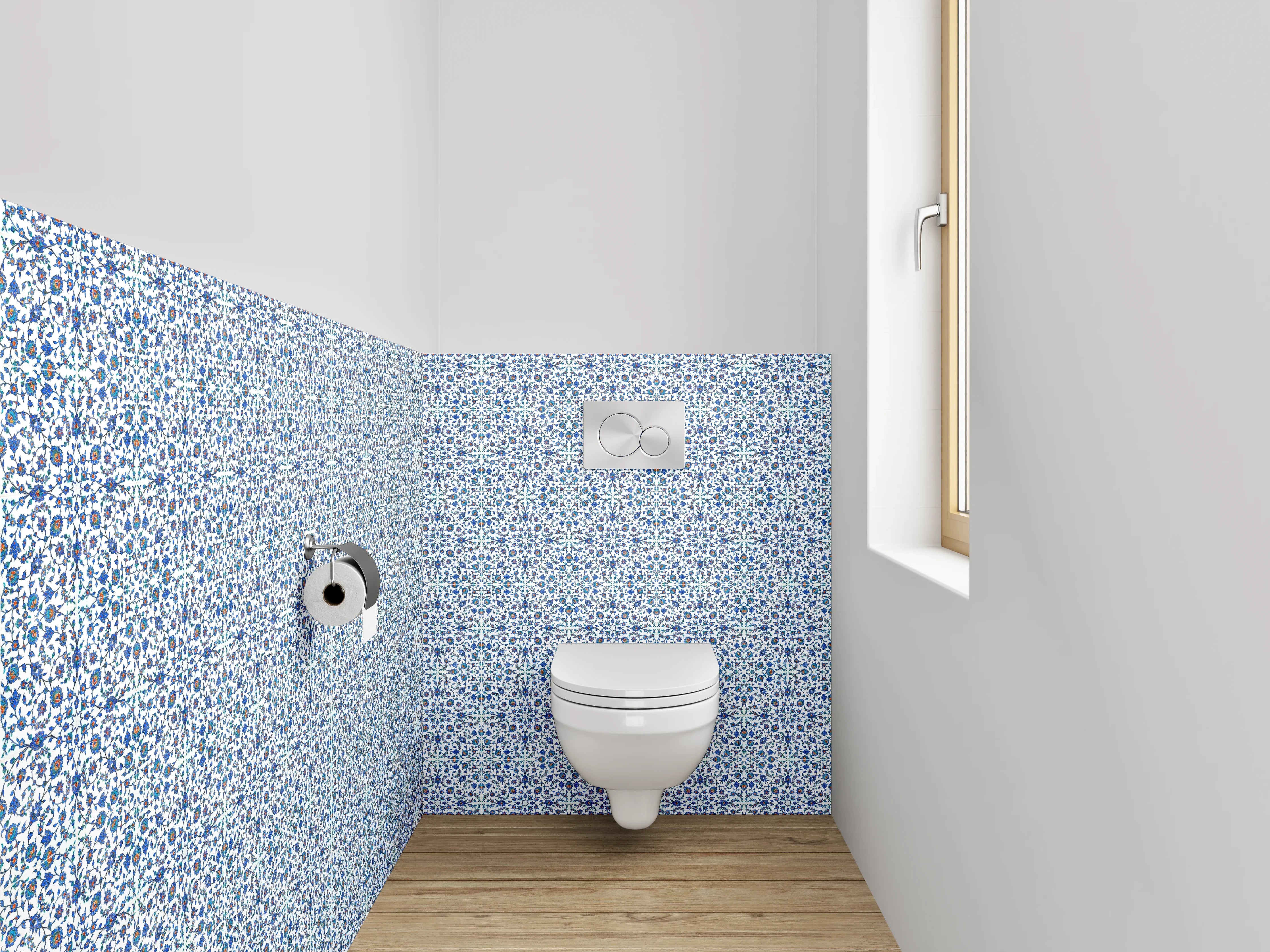 WC-Rückwand - Orientalisches Mosaik-Fliesenmuster Blau