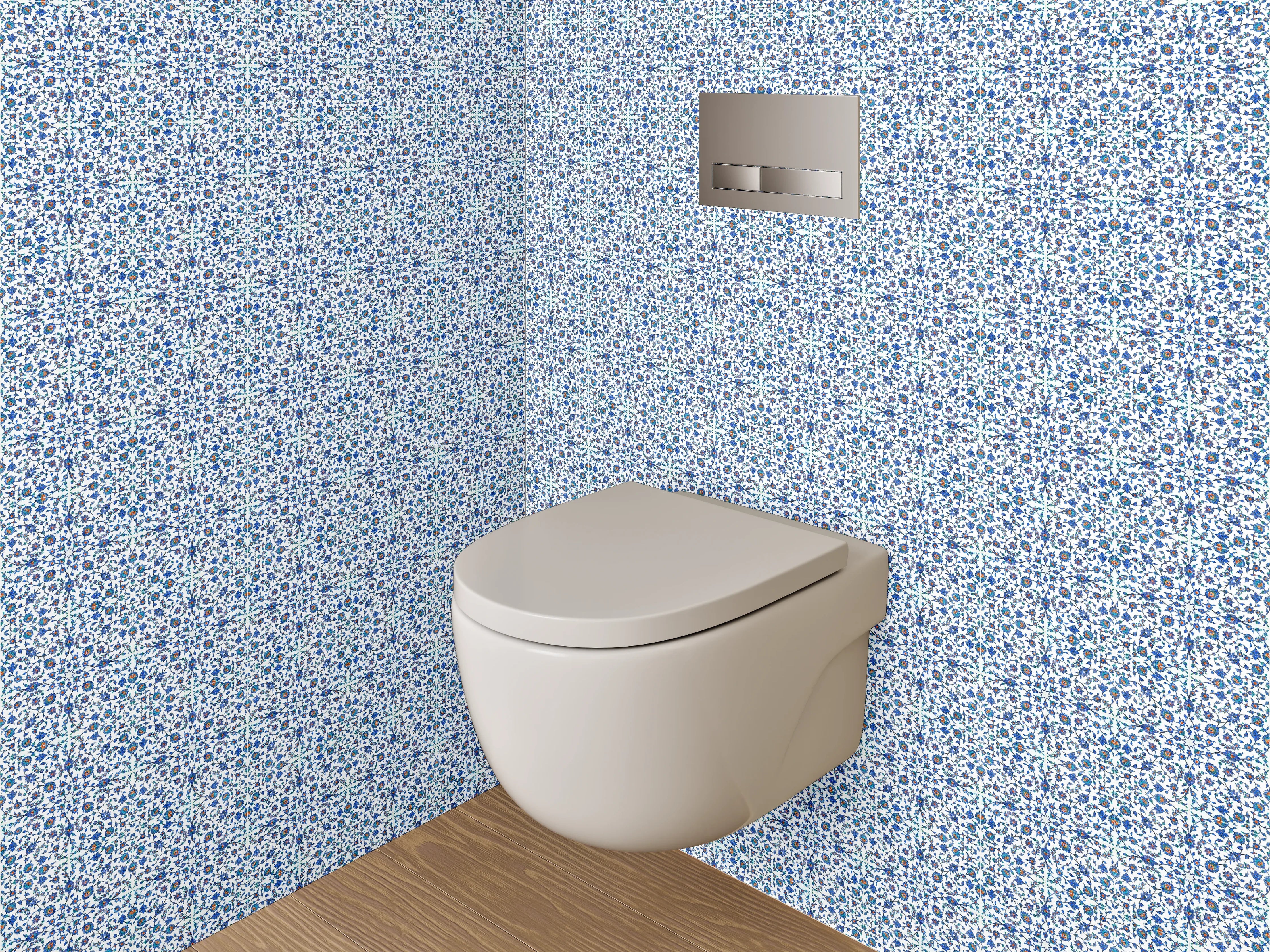 WC-Rückwand - Orientalisches Mosaik-Fliesenmuster Blau