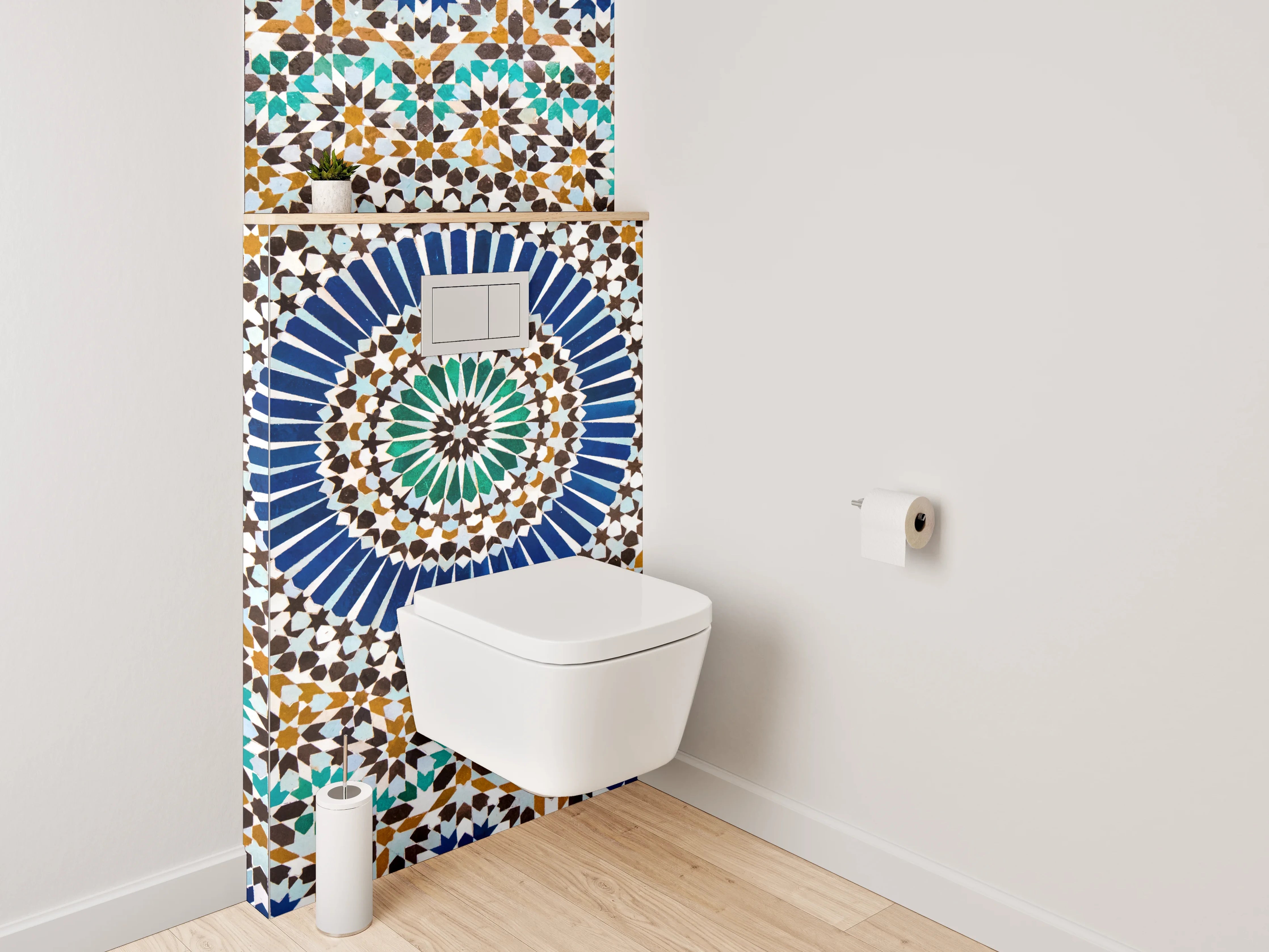 WC-Rückwand - Orientalisches Mosaik-Fliesenmuster Kreise