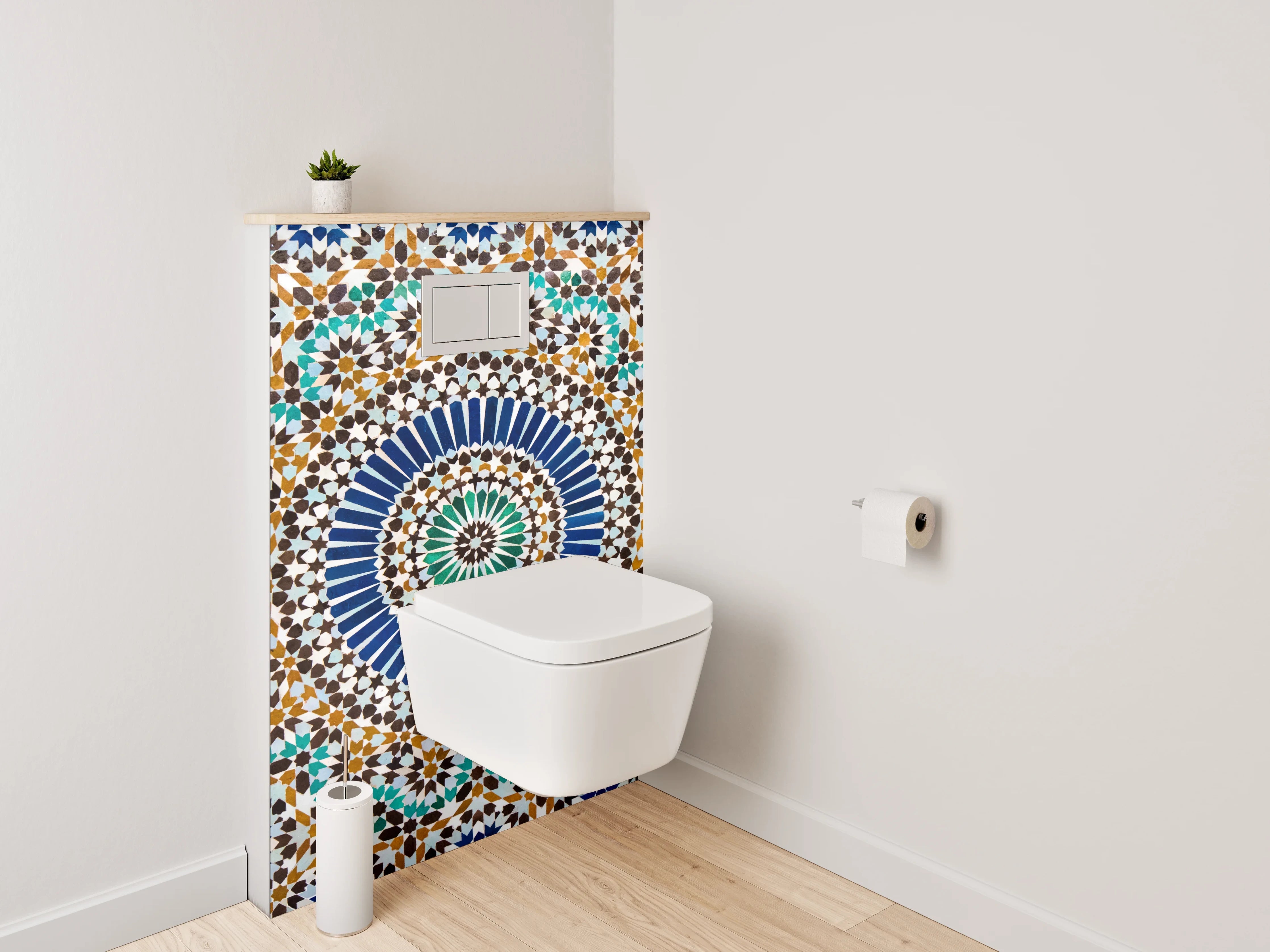 WC-Rückwand - Orientalisches Mosaik-Fliesenmuster Kreise
