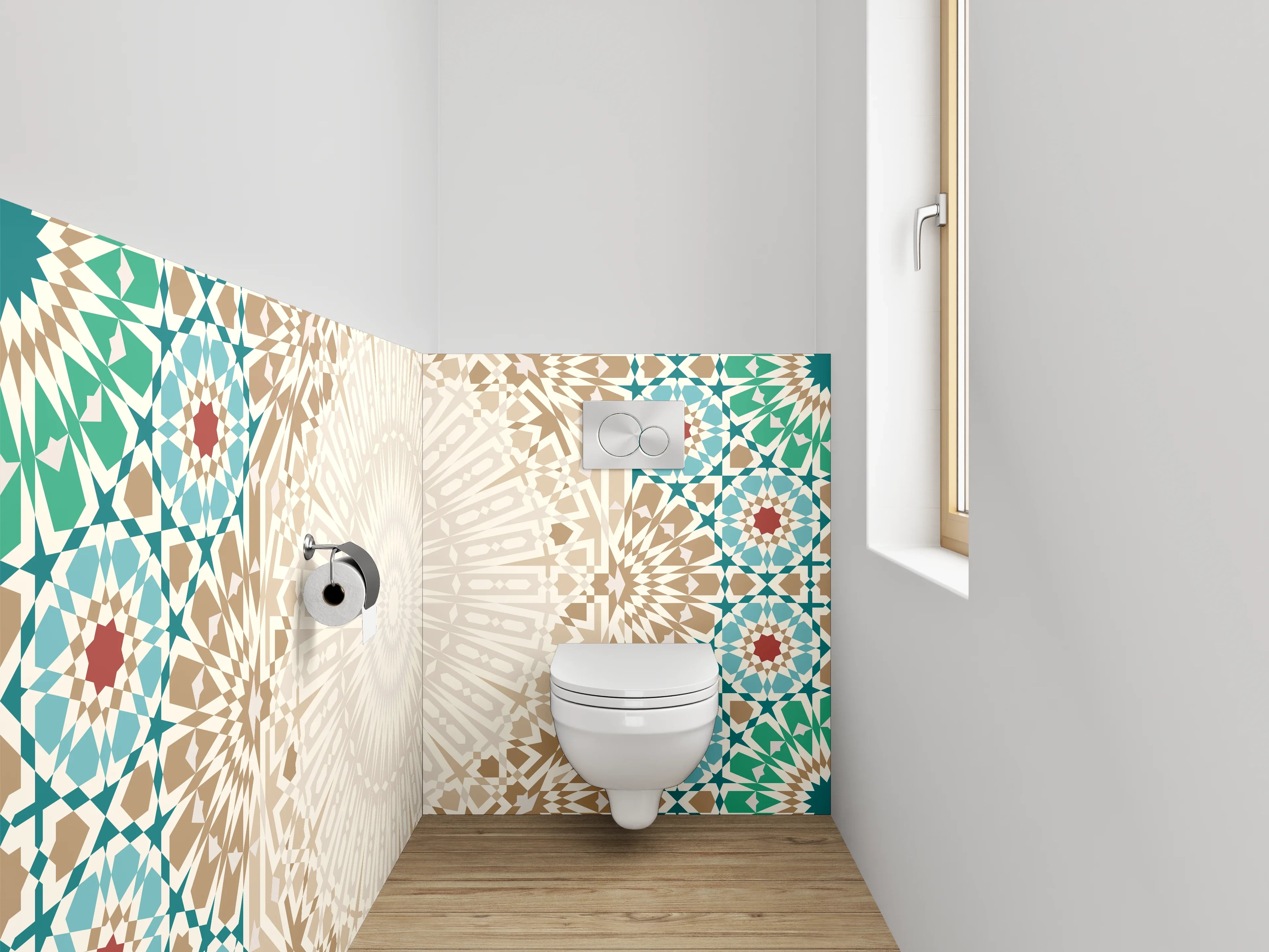 WC-Rückwand - Orientalisches Mosaik Mandala Muster