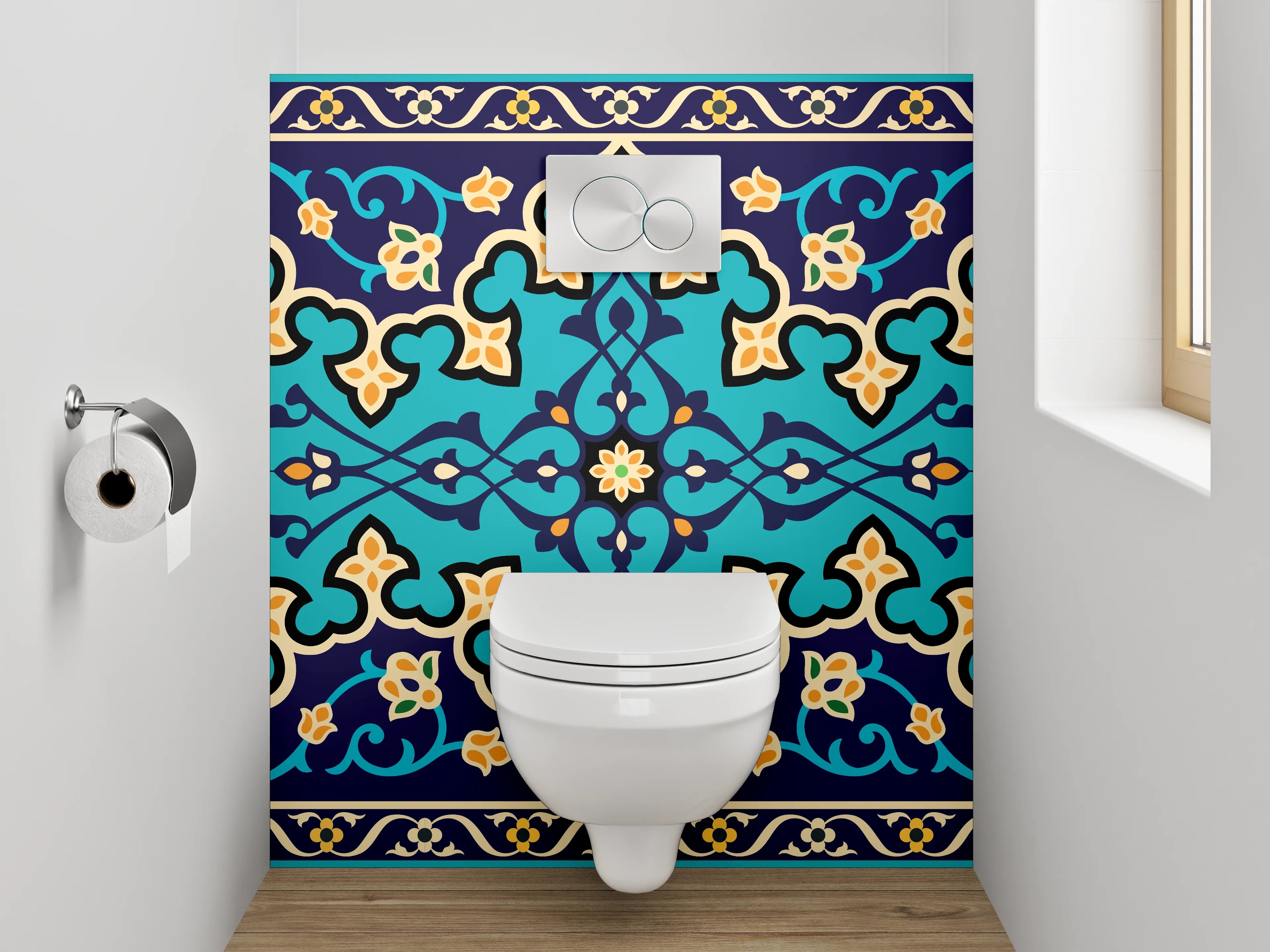 WC-Rückwand - Orientalisches Mosaik Muster Bordüre