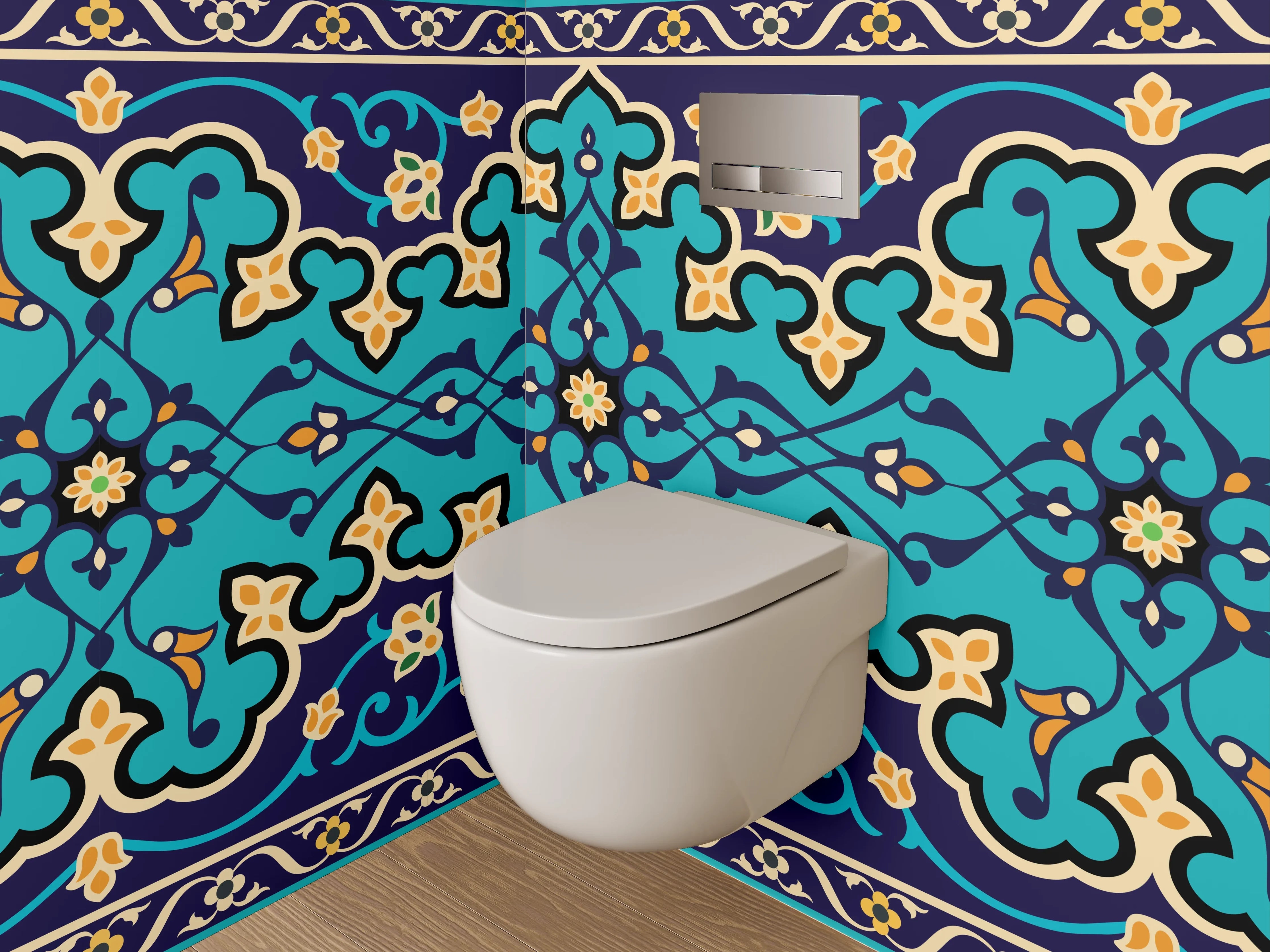 WC-Rückwand - Orientalisches Mosaik Muster Bordüre