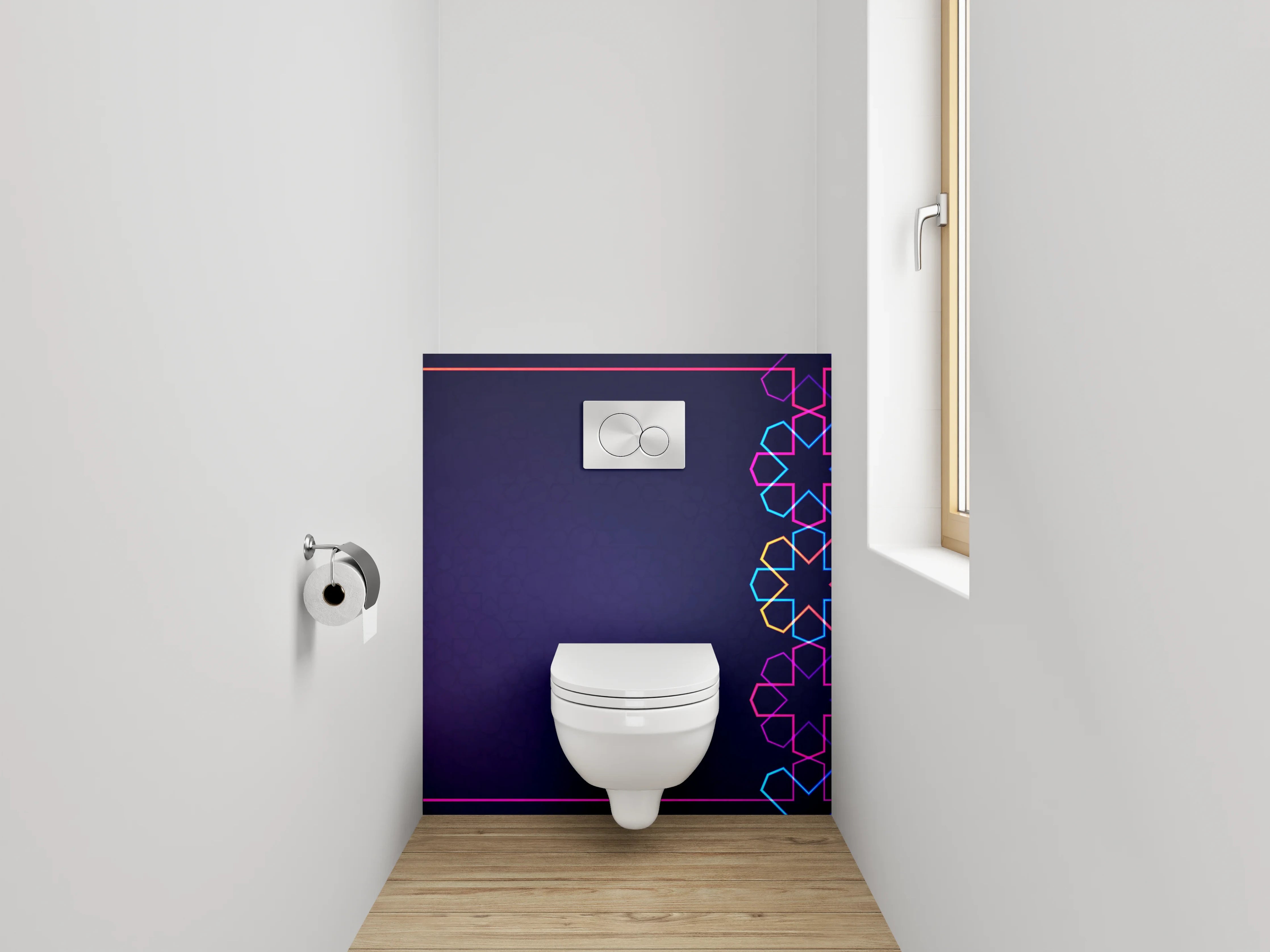 WC-Rückwand - Orientalisches Mosaik Muster Dunkelblau
