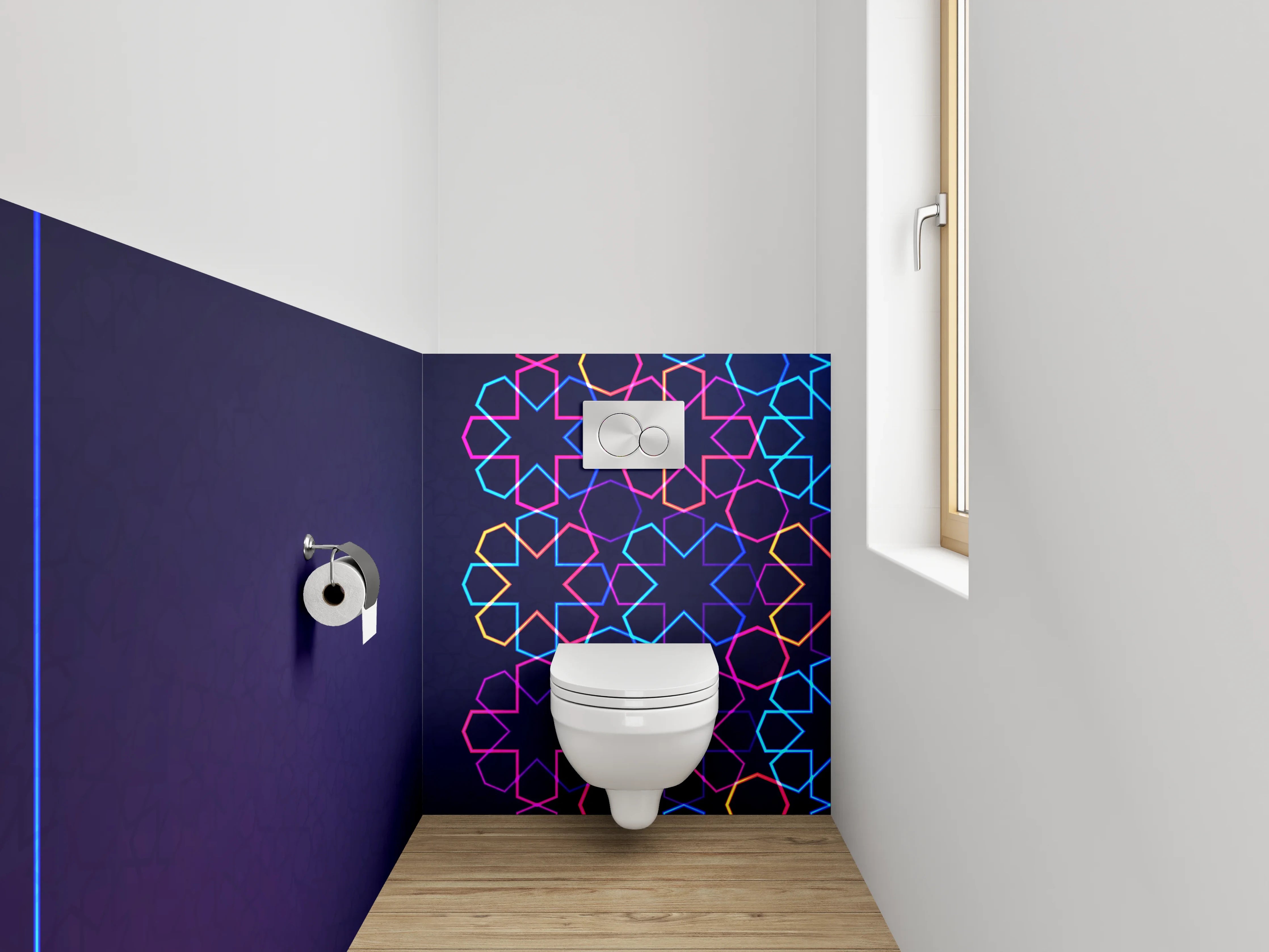 WC-Rückwand - Orientalisches Mosaik Muster Dunkelblau