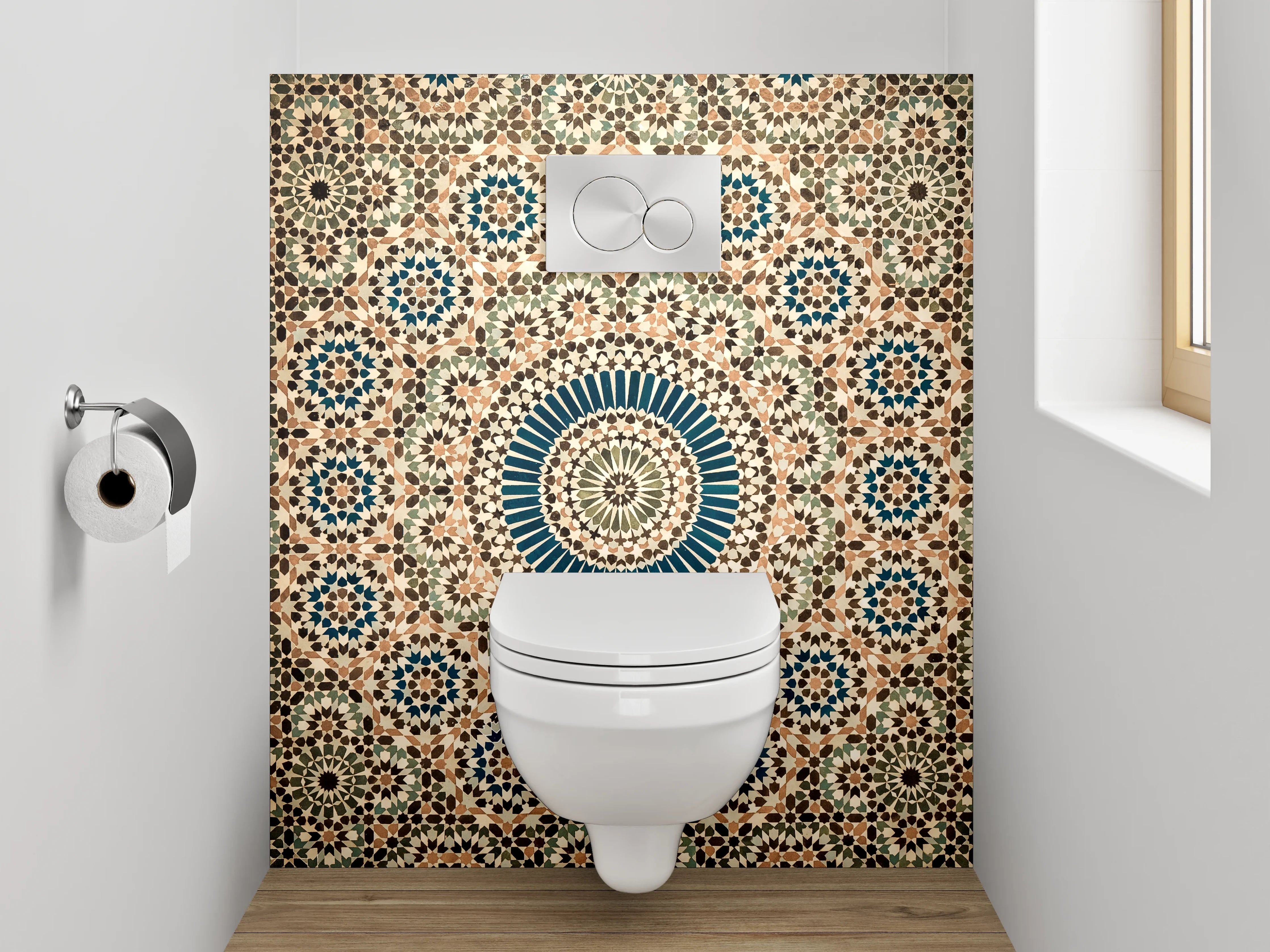 WC-Rückwand - Orientalisches Mosaik Muster Kunstwerk