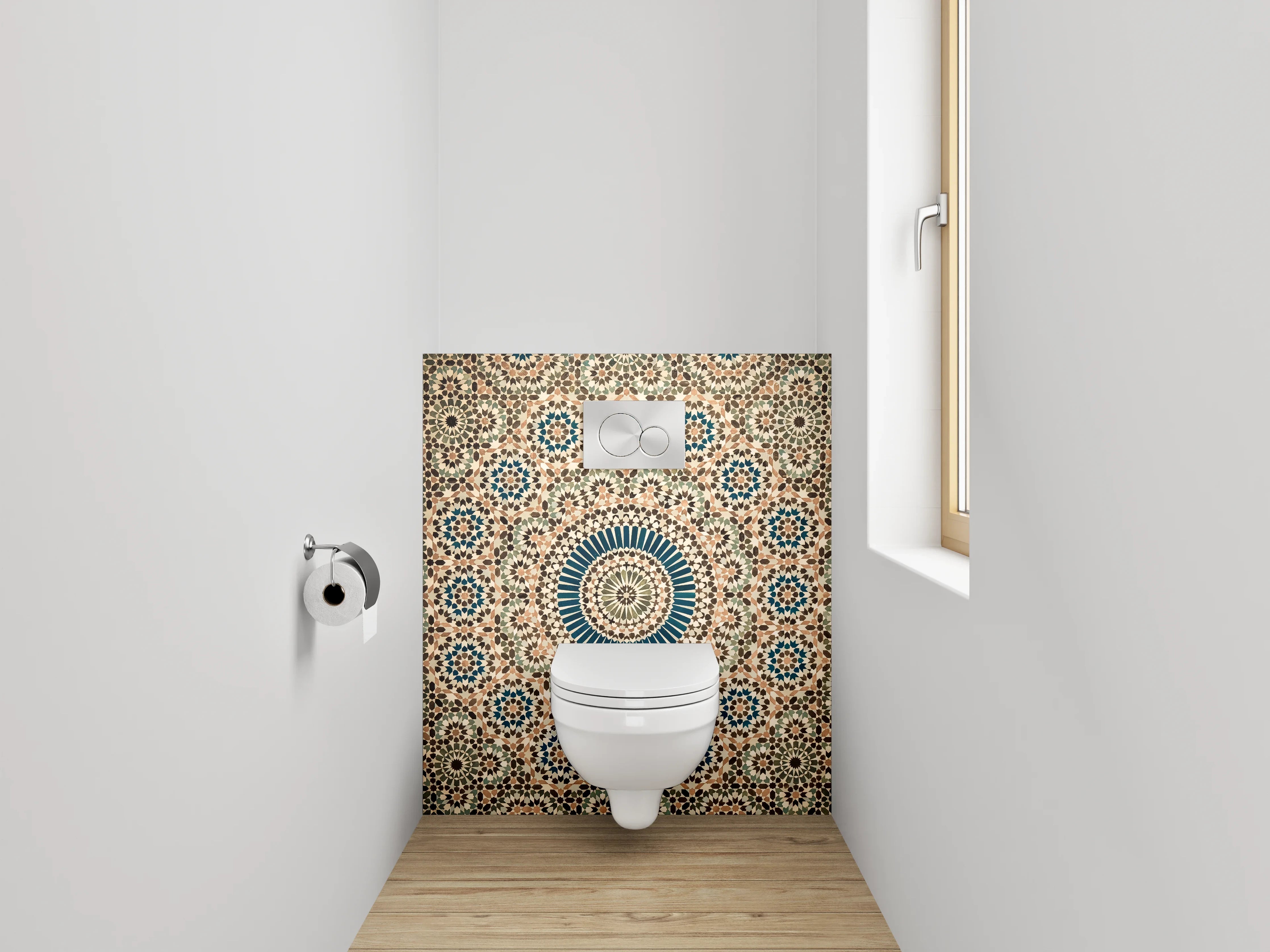 WC-Rückwand - Orientalisches Mosaik Muster Kunstwerk
