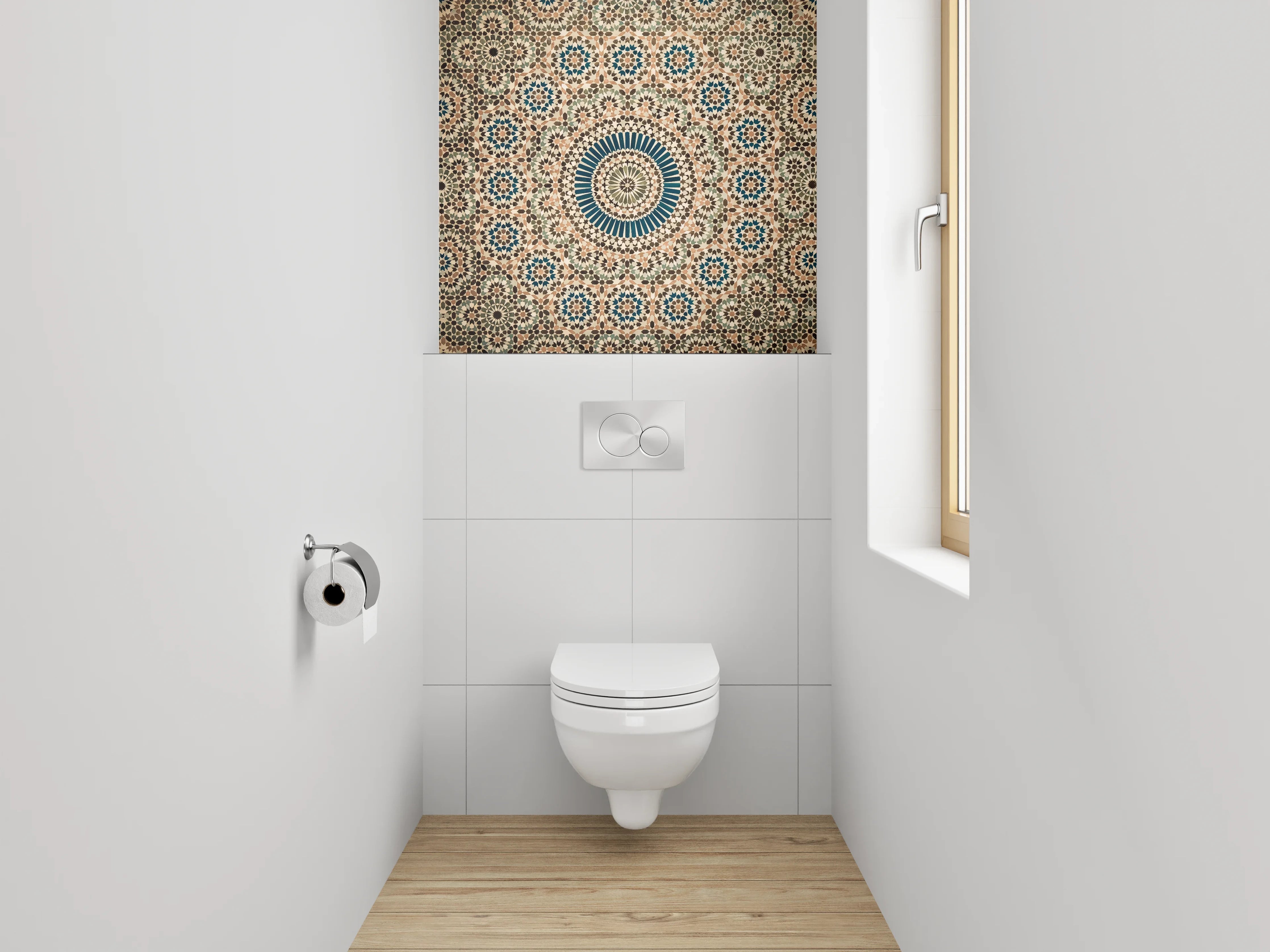 WC-Rückwand - Orientalisches Mosaik Muster Kunstwerk