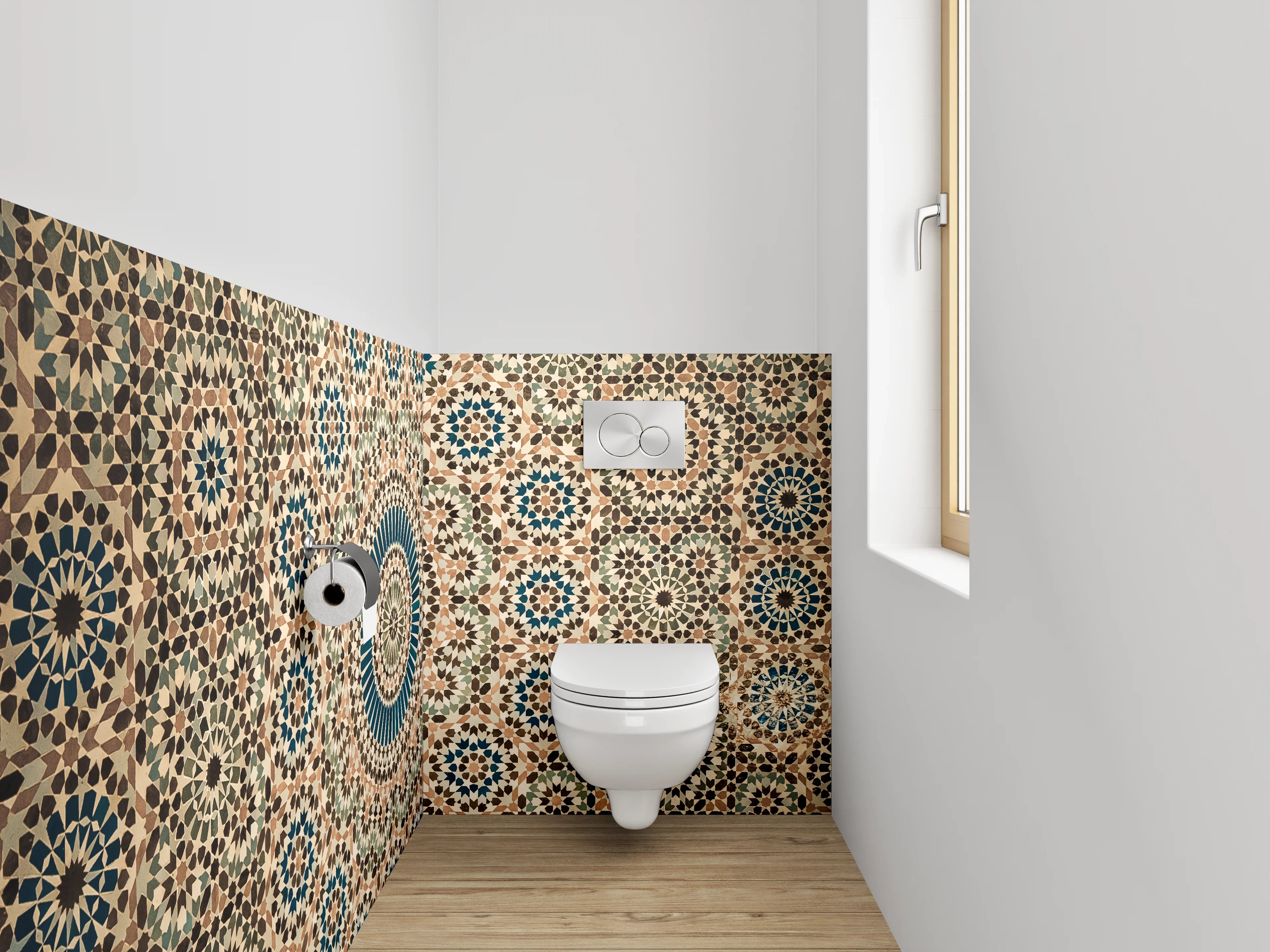 WC-Rückwand - Orientalisches Mosaik Muster Kunstwerk