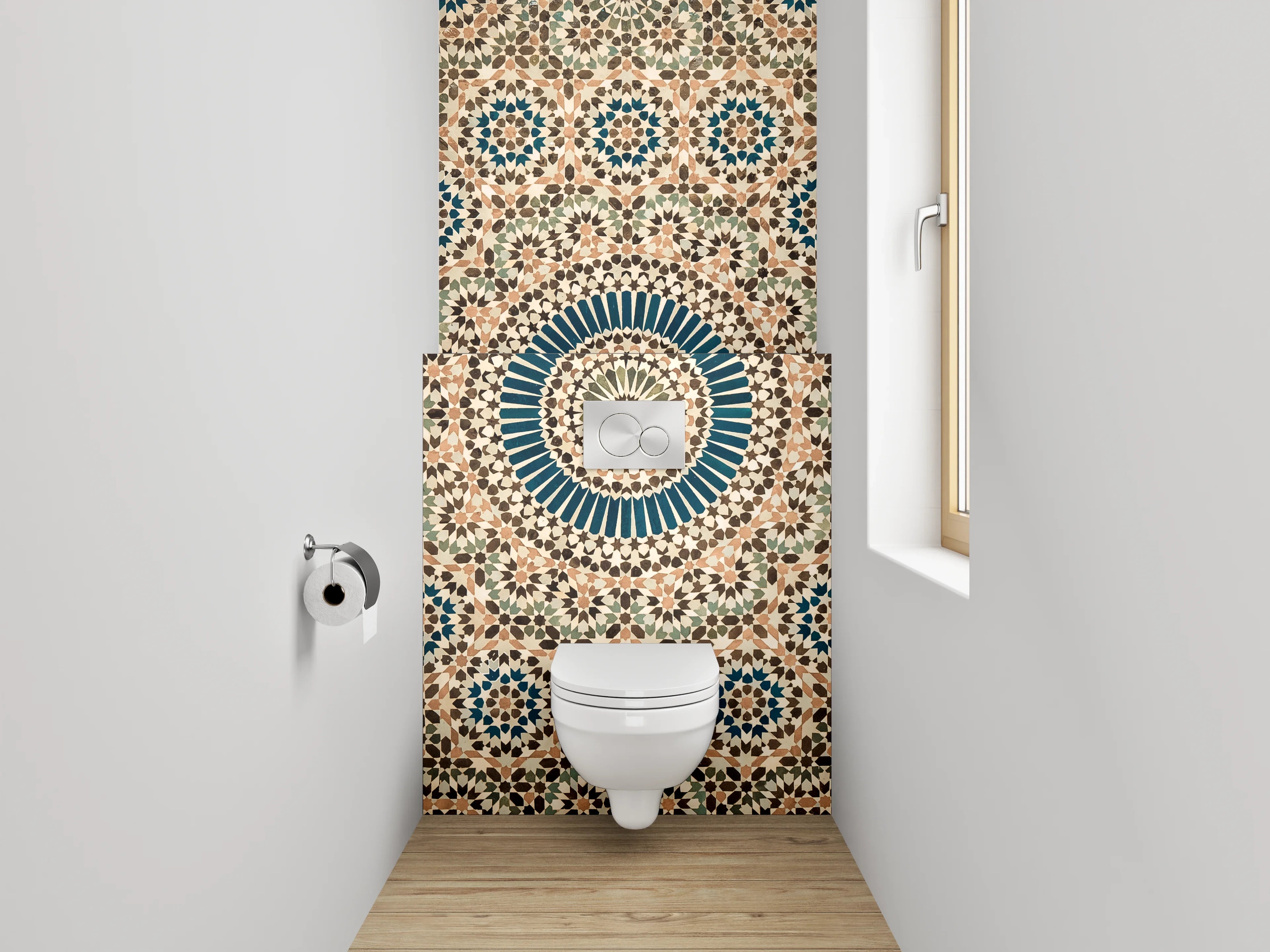 WC-Rückwand - Orientalisches Mosaik Muster Kunstwerk