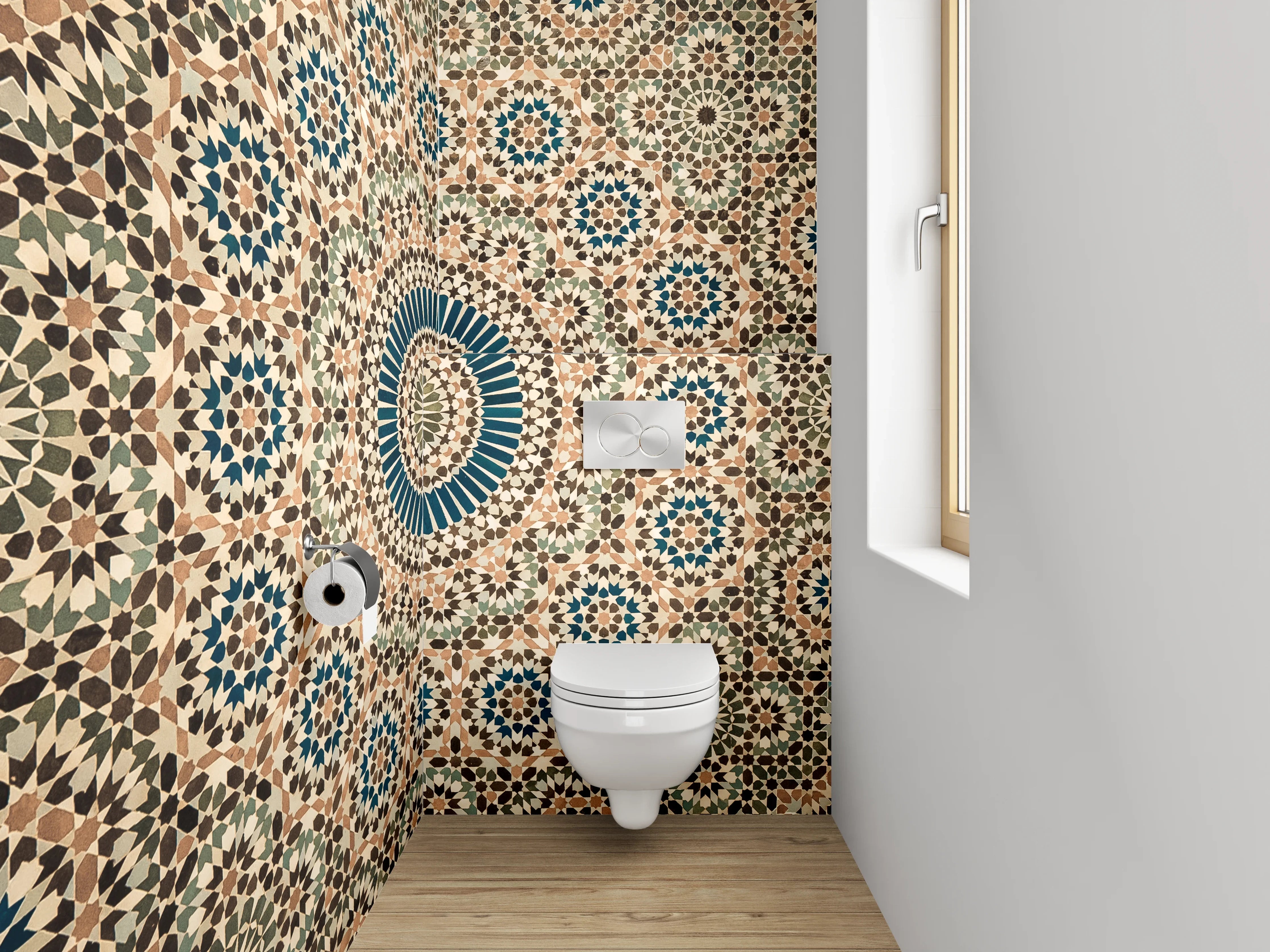 WC-Rückwand - Orientalisches Mosaik Muster Kunstwerk
