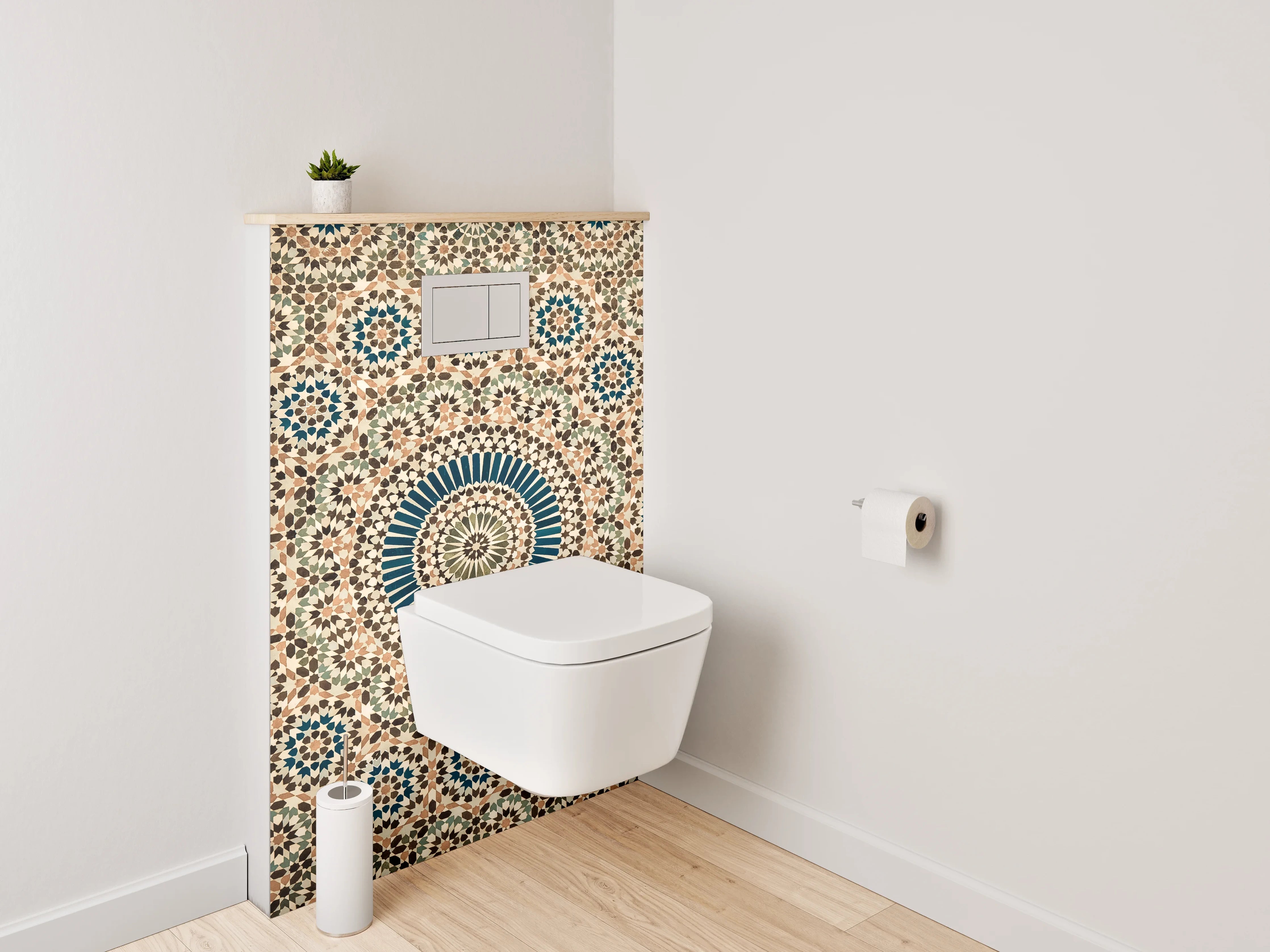 WC-Rückwand - Orientalisches Mosaik Muster Kunstwerk