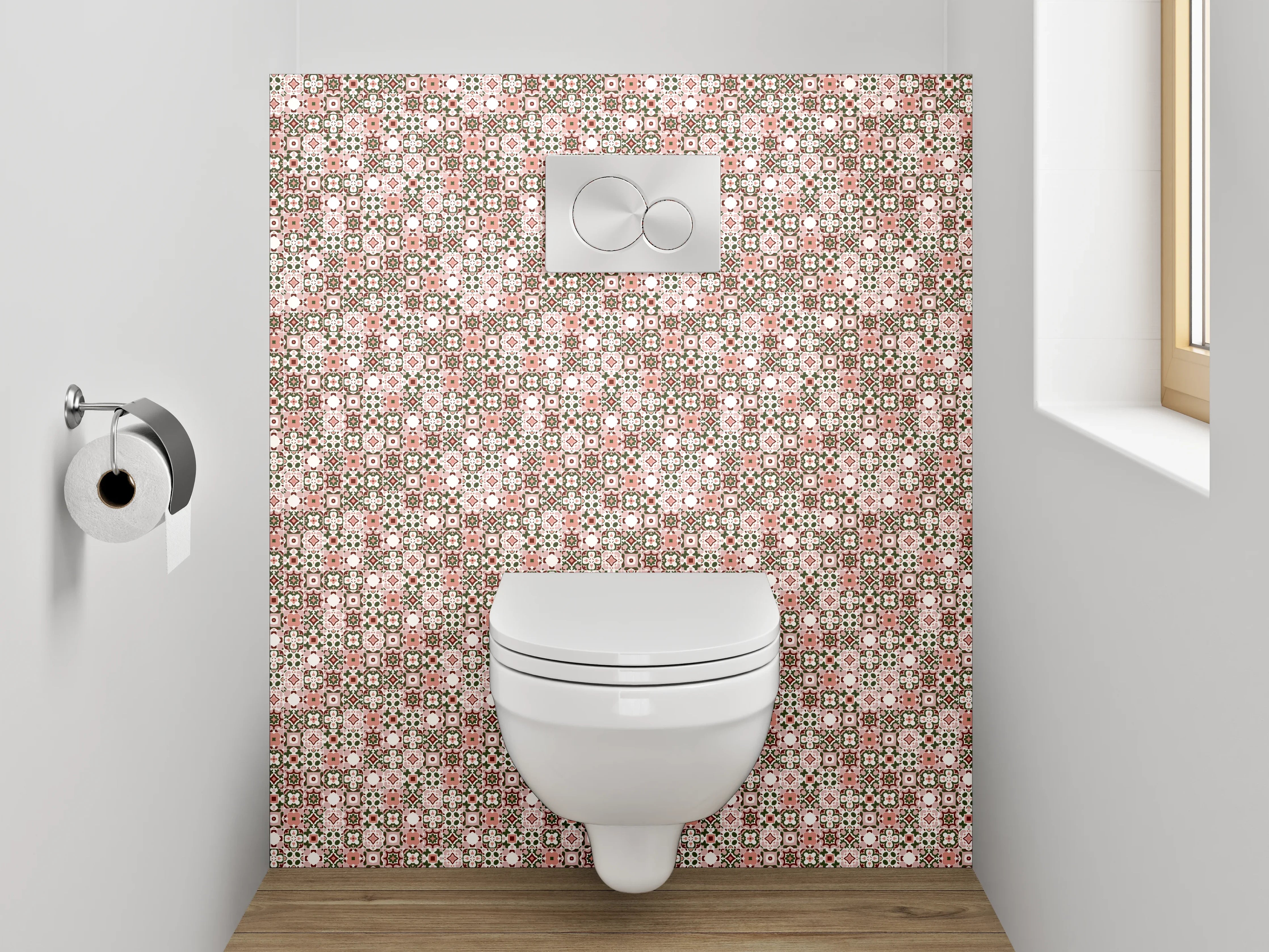 WC-Rückwand - Orientalisches Mosaik Rosa Braun