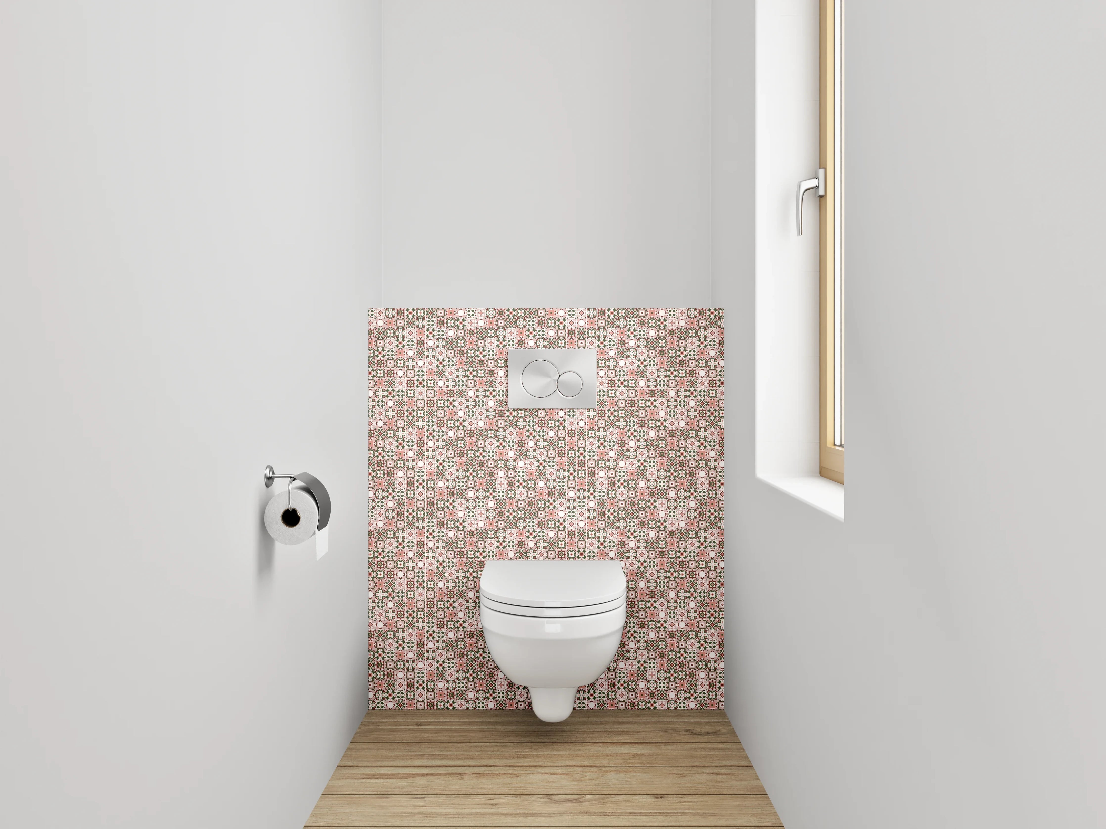 WC-Rückwand - Orientalisches Mosaik Rosa Braun